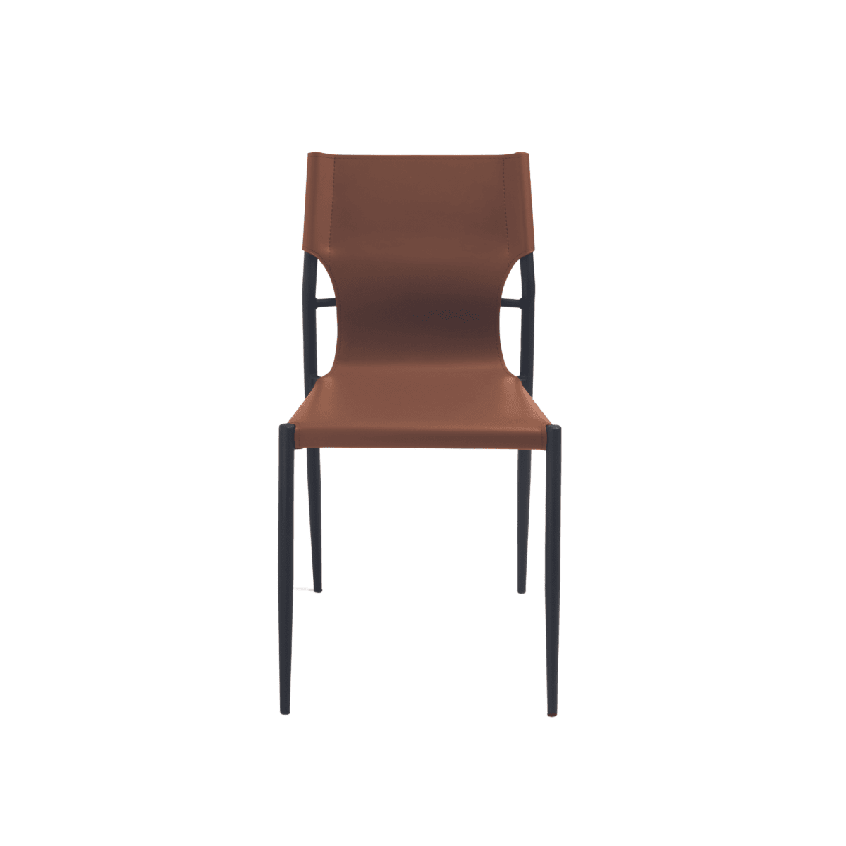 Set di sedie da pranzo in cuoio "Pablo" con struttura in metallo verniciato cm 44x51 80h - MondoViro