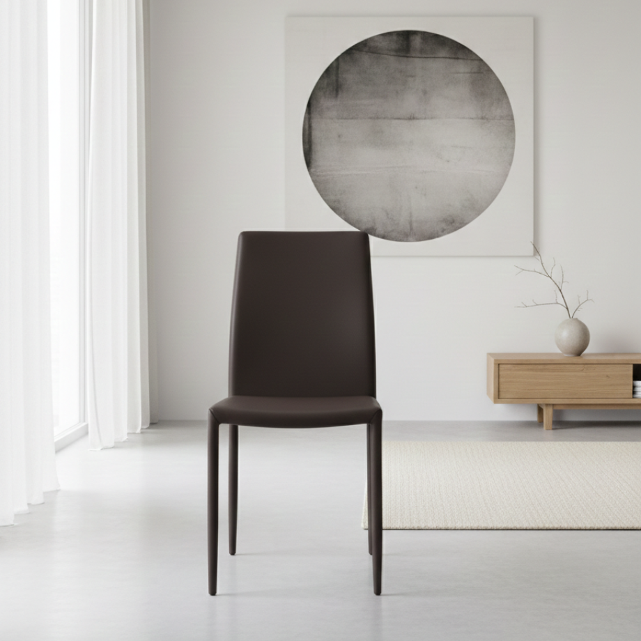 Set di sedie in similpelle "Impero" con struttura rivestita coordinata cm 53x43 90h