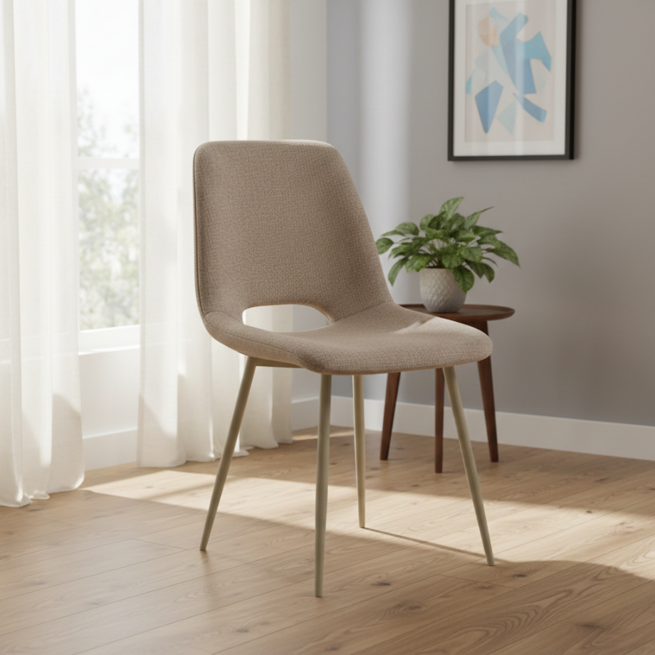 Set di sedie in tessuto "Echo" con struttura in metallo cm 48x53 86h