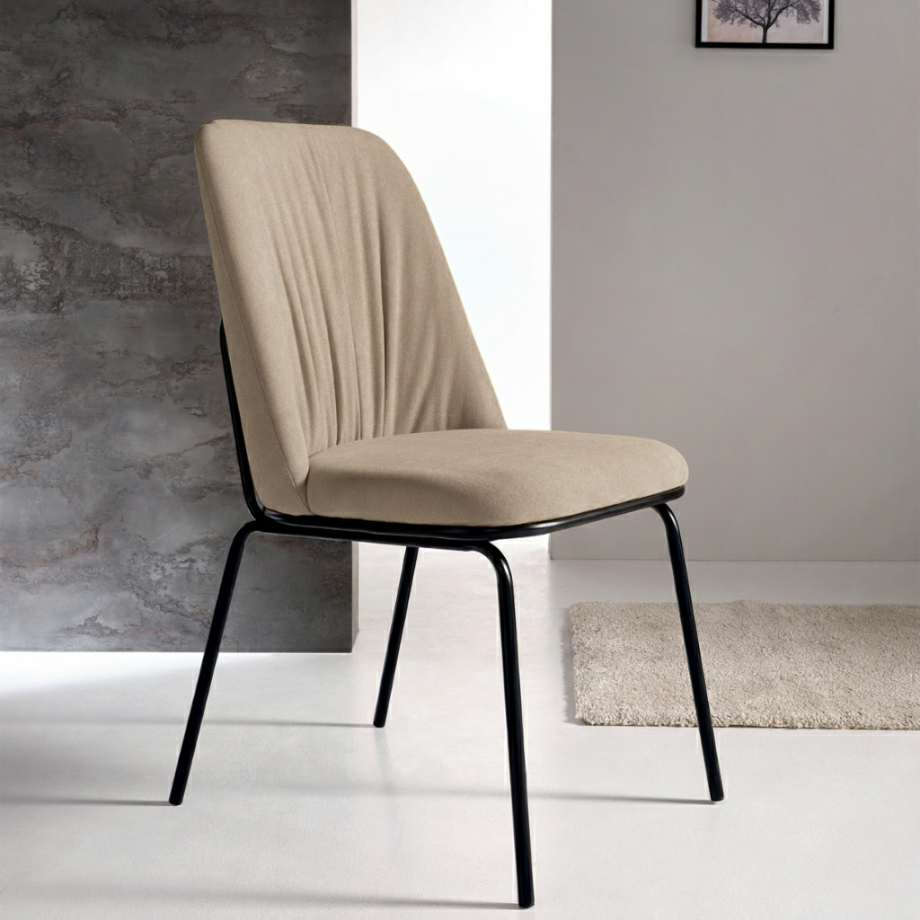 Set di sedie imbottite "Pixel" in tessuto e struttura in metallo cm 61x49 93h