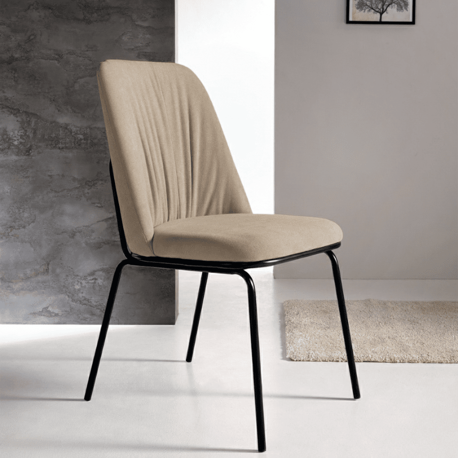 Set di sedie imbottite "Pixel" in tessuto e struttura in metallo cm 61x49 93h - MondoViro