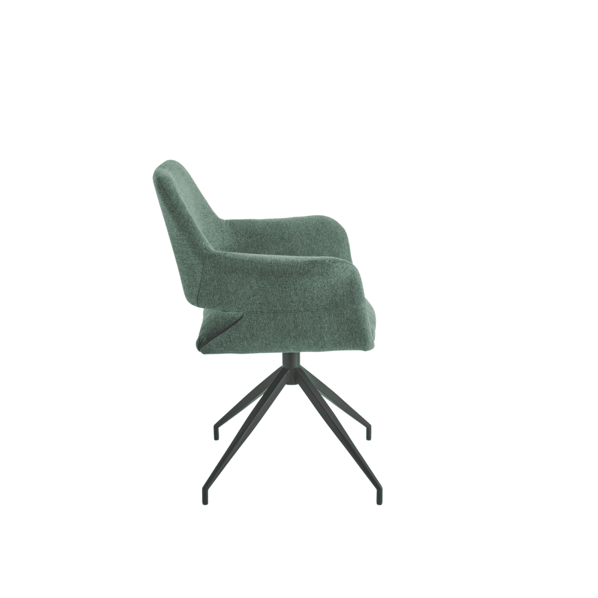 Set di sedie girevoli "Flessia" in tessuto imbottite con struttura in metallo cm 66x60 85h - MondoViro