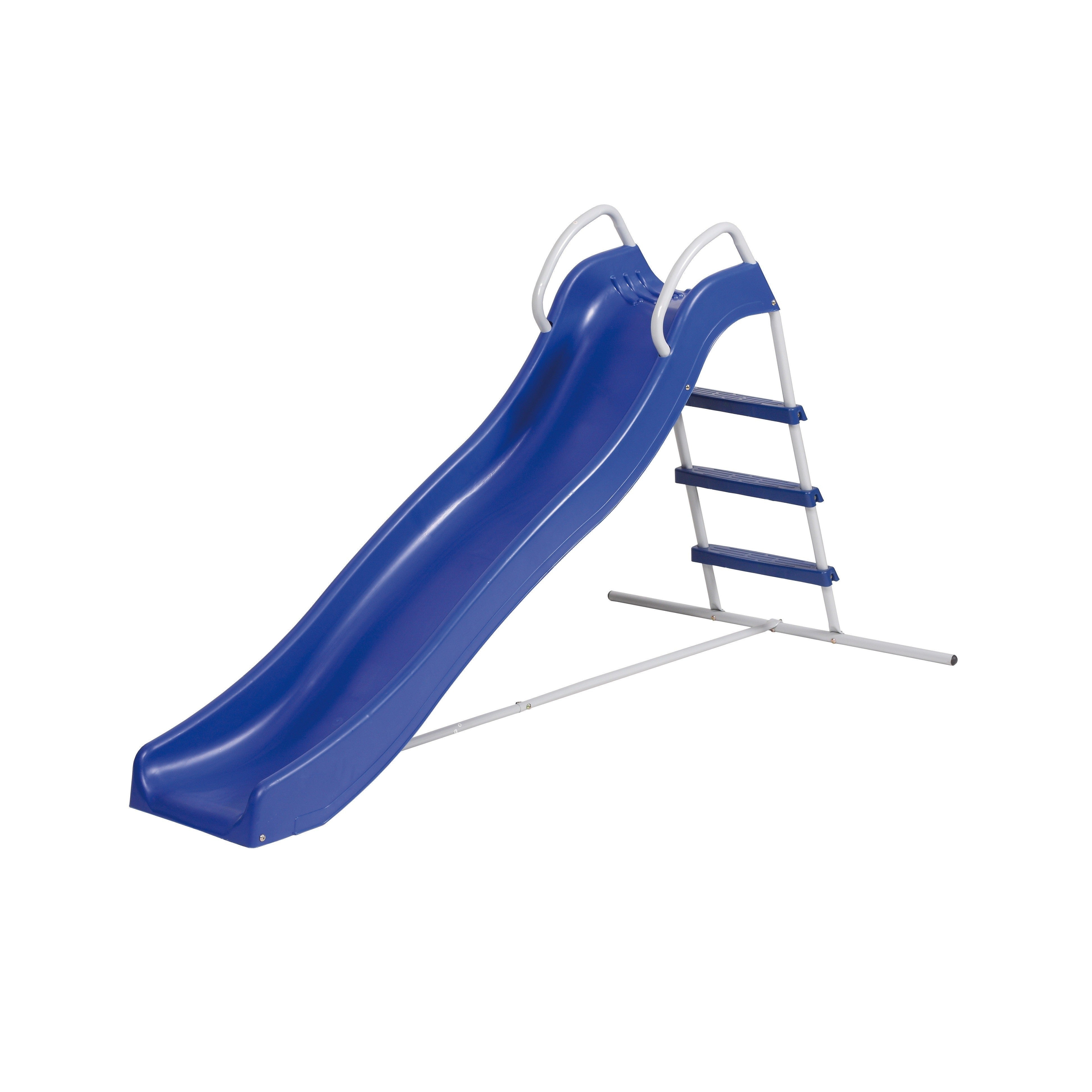 Scivolo da giardino ad onda a 3 scalini in PVC blu l 190 cm
