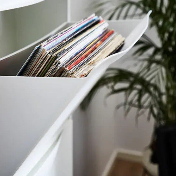 Scarpiera modulare sottile in plastica bianca impilabile cm 51x17 40h