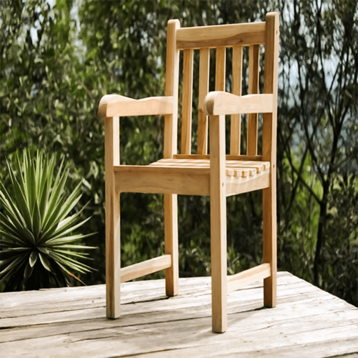 Poltrona da giardino "Royal" in legno massello tropicale cm 61x63 90h - MondoViro