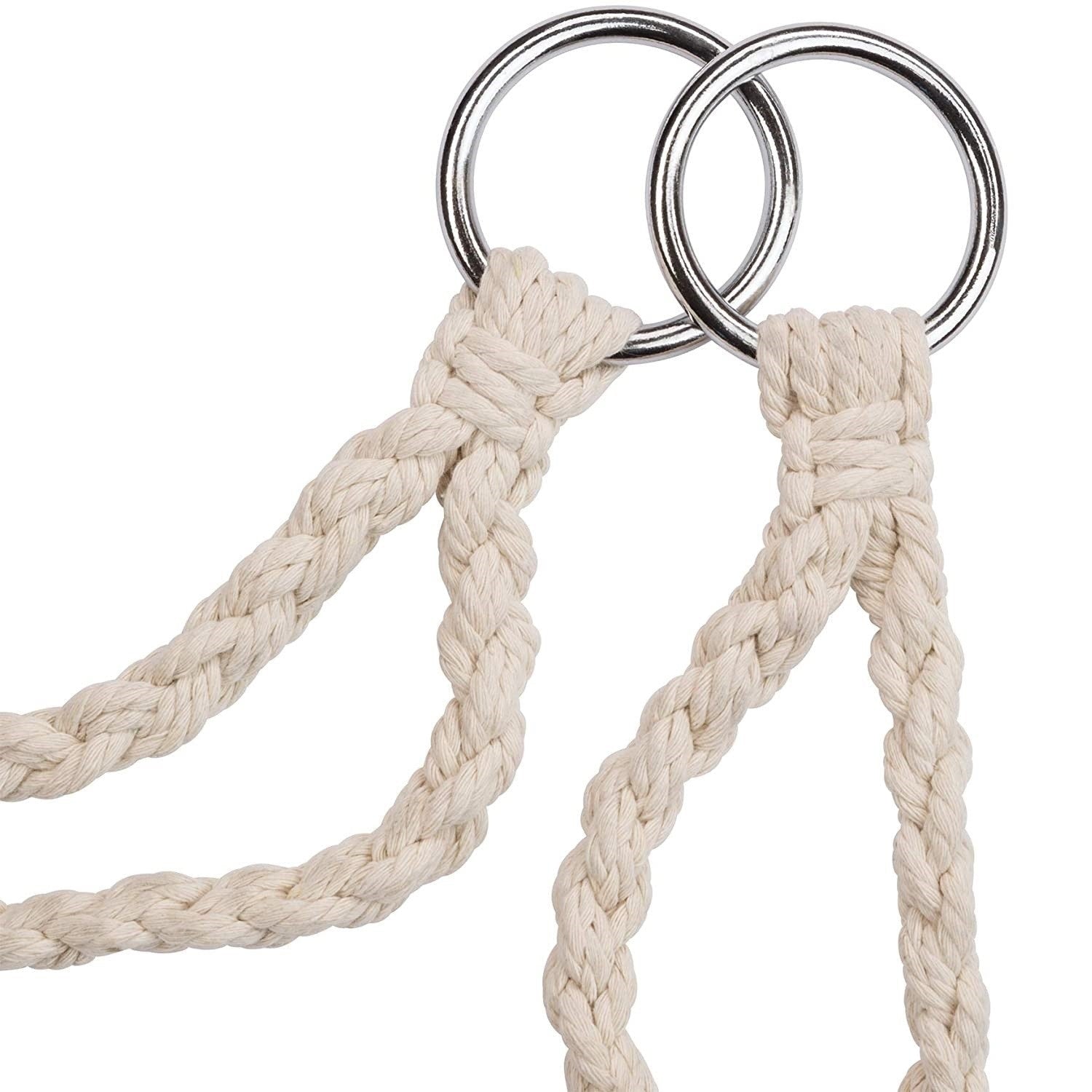 Sedia a dondolo Macramè sospesa con corda in cotone e cuscino imbottito