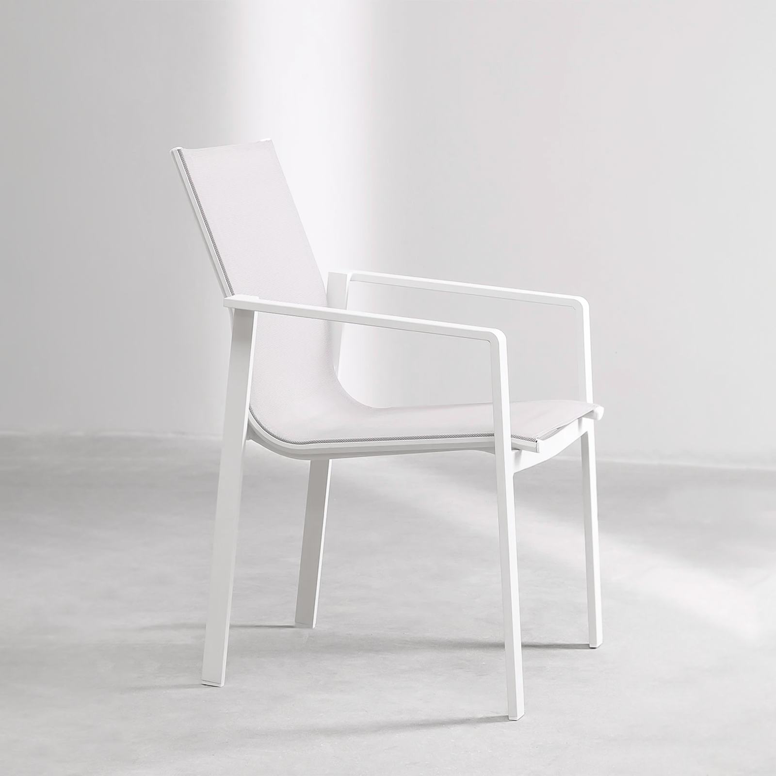 Set da pranzo completo di 6 sedie + tavolo Alu White in alluminio per giardino