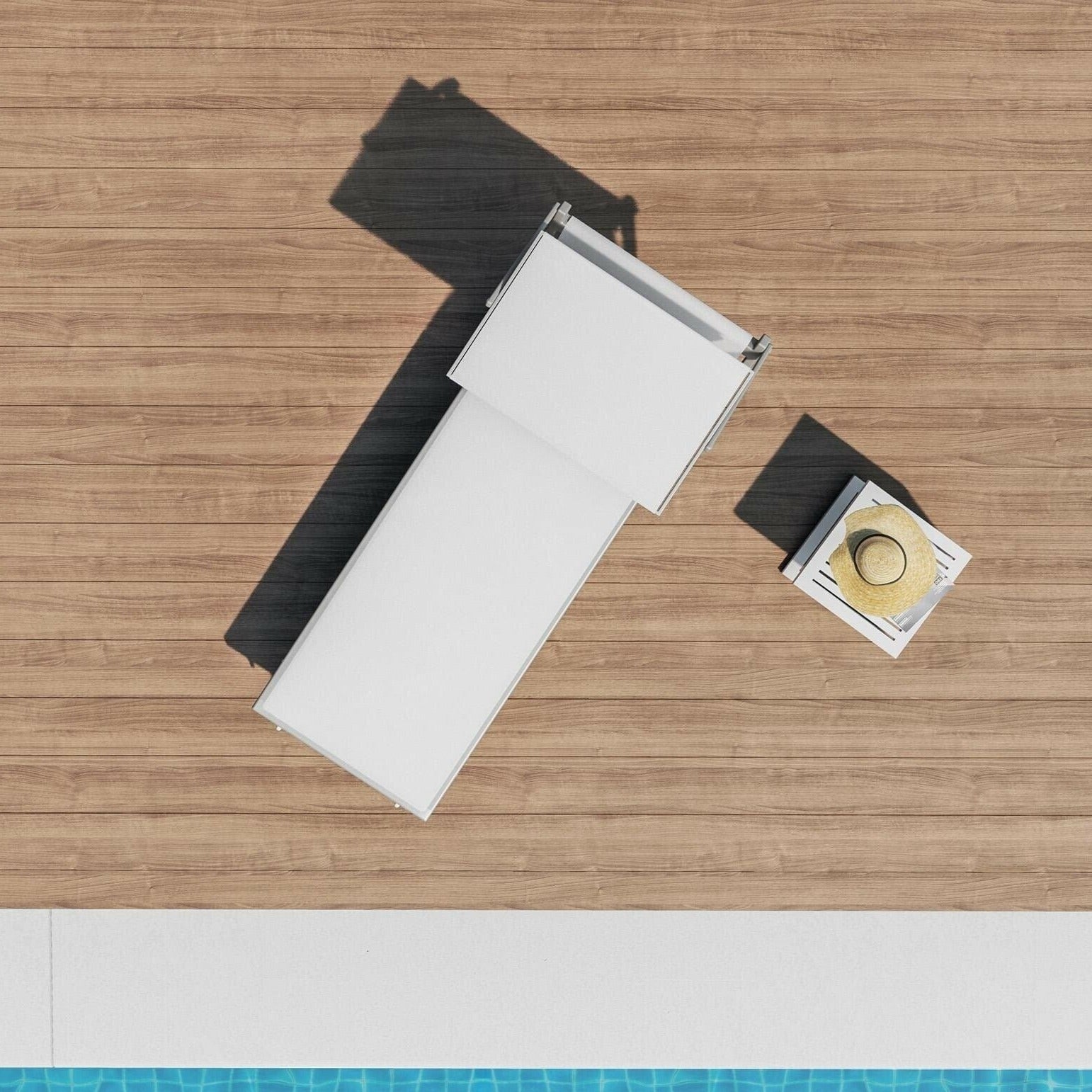 Sdraio prendisole Palapas ecrù in alluminio con parasole cm 181x61 39h