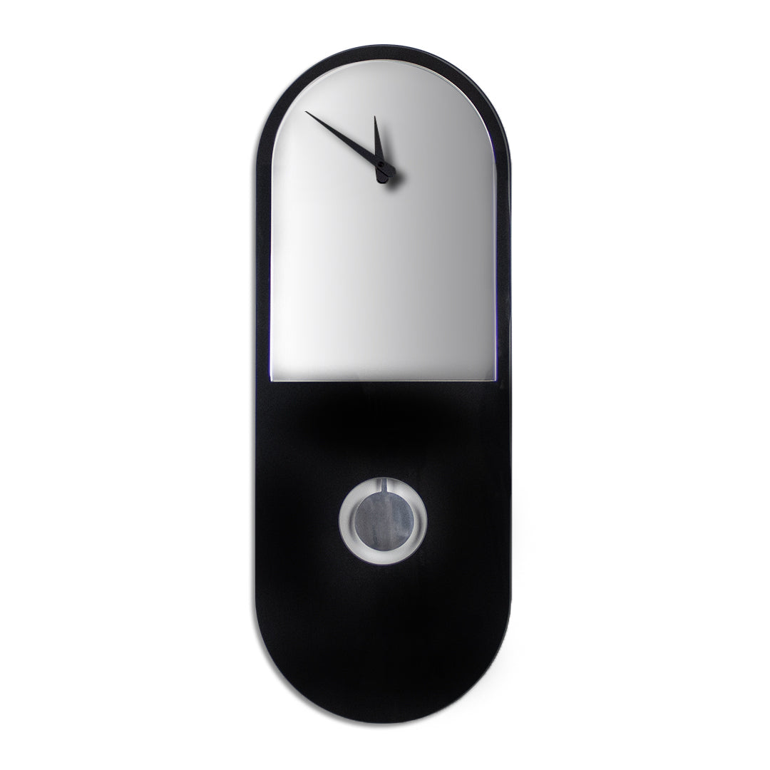 Orologio a pendolo di design "Milano" a specchio argentato