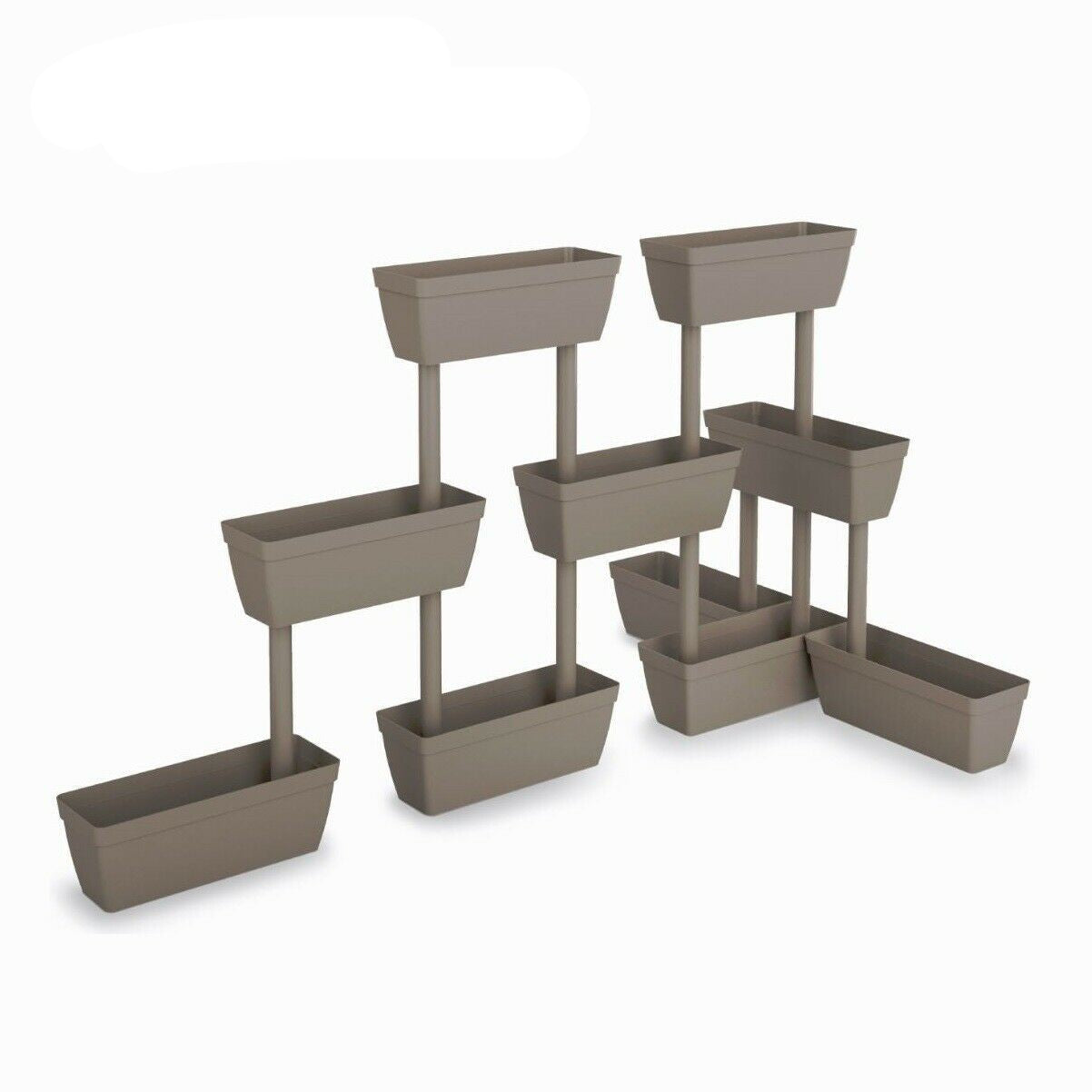 Fioriera verticale multipla con irrigazione automatica tortora cm 50x17 50h