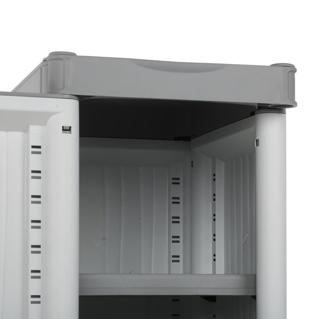 Armadio in resina terry Wawe antiurto 1 anta 5 ripiani piedini rialzati cm 35x44 181h