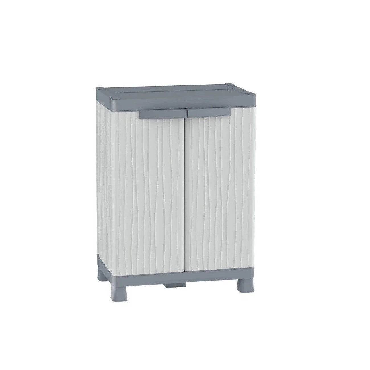 Armadio porta oggetti basso in plastica a 2 ante cm 70x44 96h