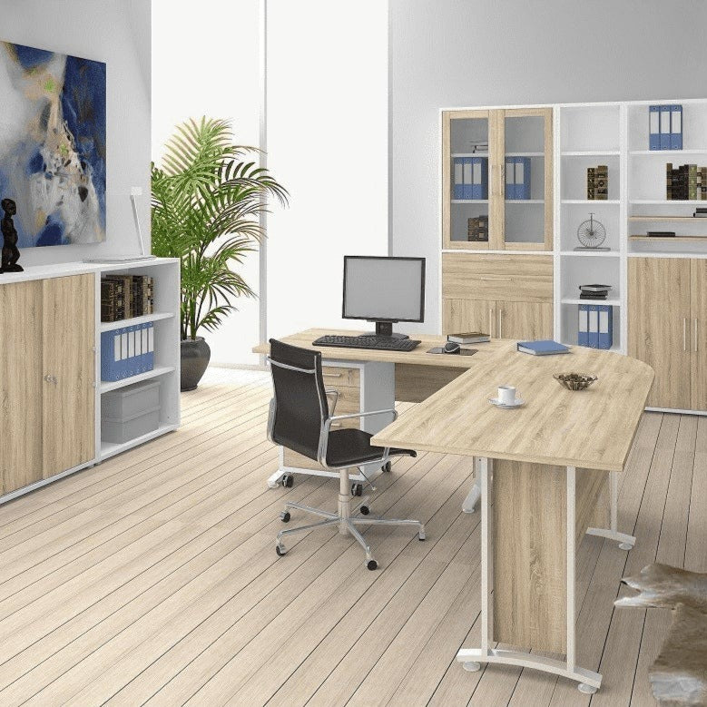 Scrivania quercia in legno Prima grande per ufficio o cameretta cm 150x80 74h