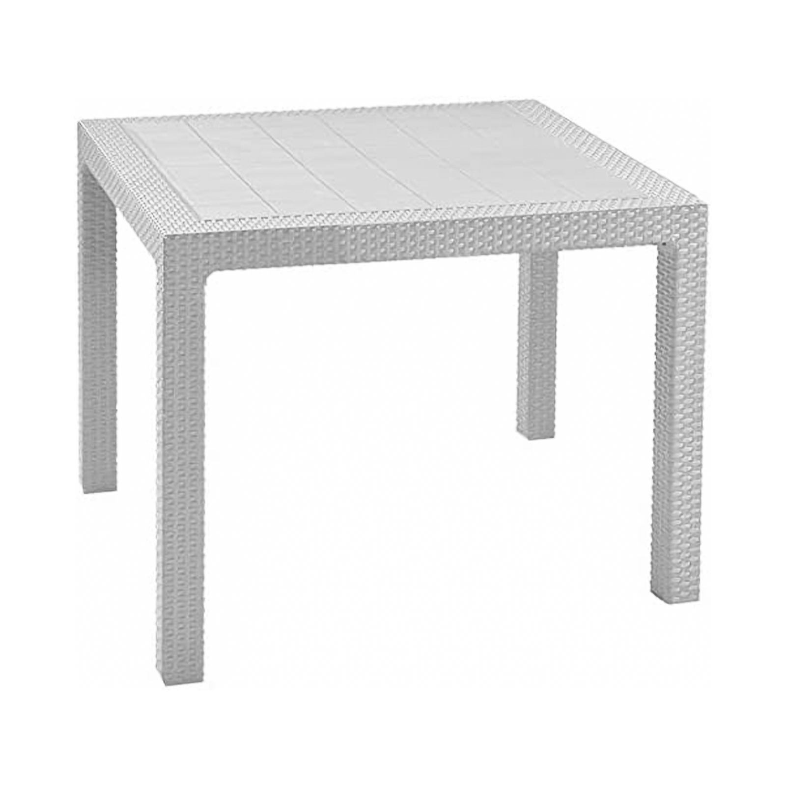 Tavolo quadrato da pranzo Quartet in resina con effetto rattan per giardino cm 95x95 74h