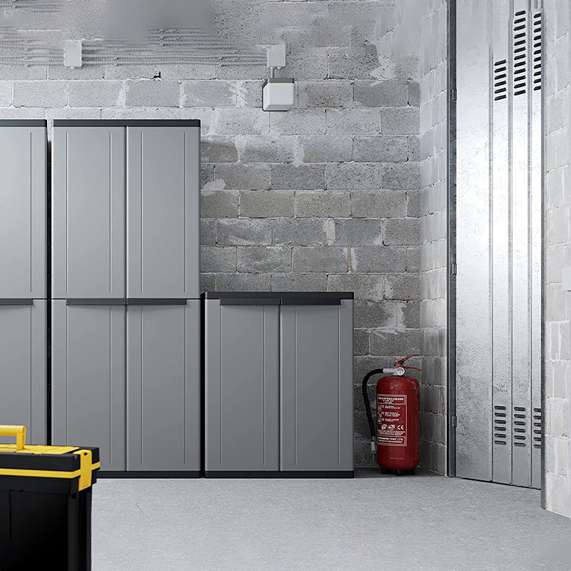 Armadio basso porta oggetti in plastica 2 ante 1 ripiano cm68x38 85h