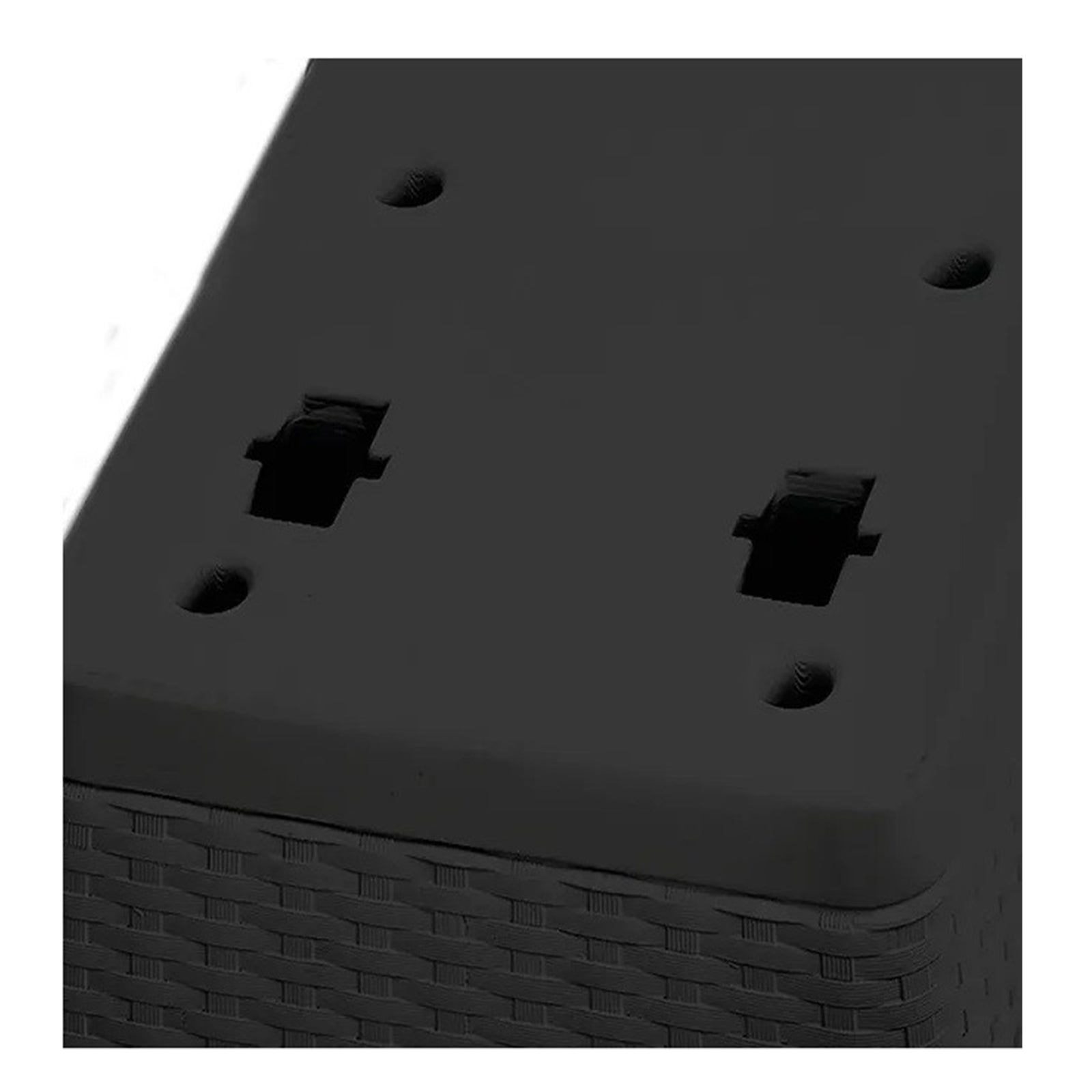 Fioriera in rattan con ruote e fondo interno per l'rrigazione cm 80x40 34h