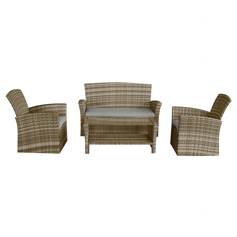 Salotto per esterno in polirattan Century divano poltrone e tavolino per giardino