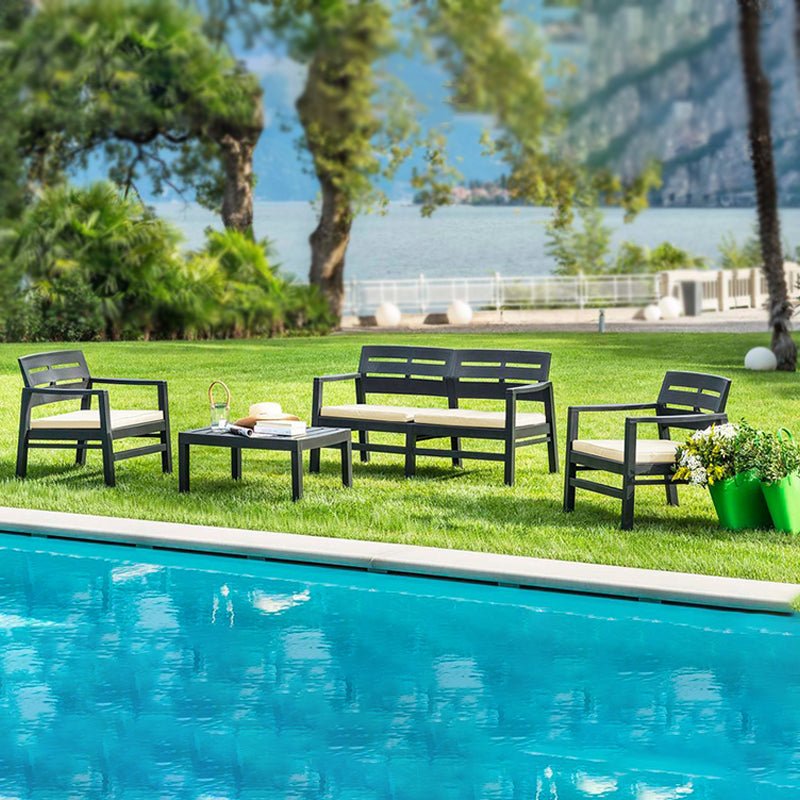 Salotto per esterno in resina Java poltrone e tavolino da giardino