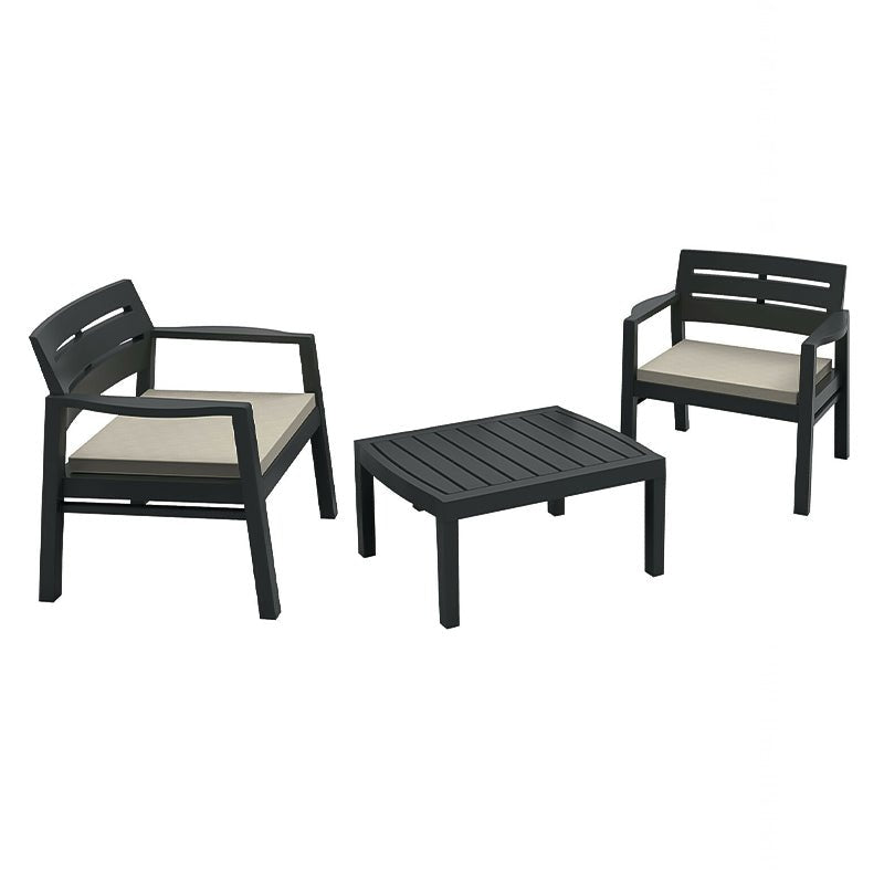 Salotto per esterno in resina Java poltrone e tavolino da giardino