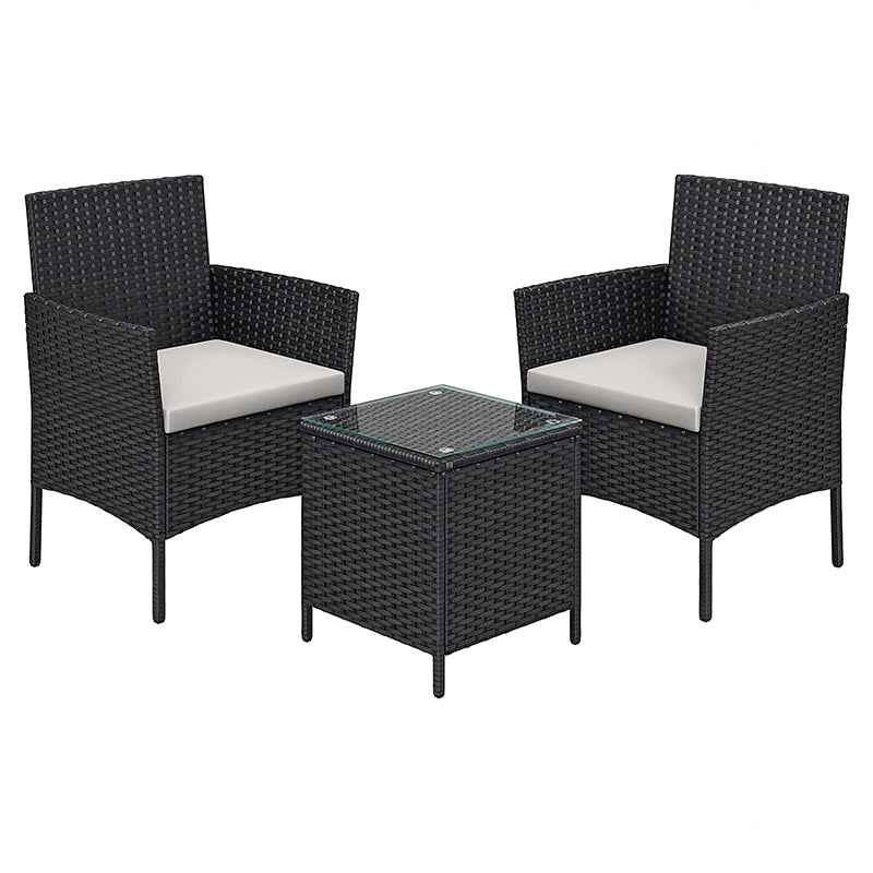 Salotto per esterno Radical in polirattan completo di poltrone e tavolino da giardino