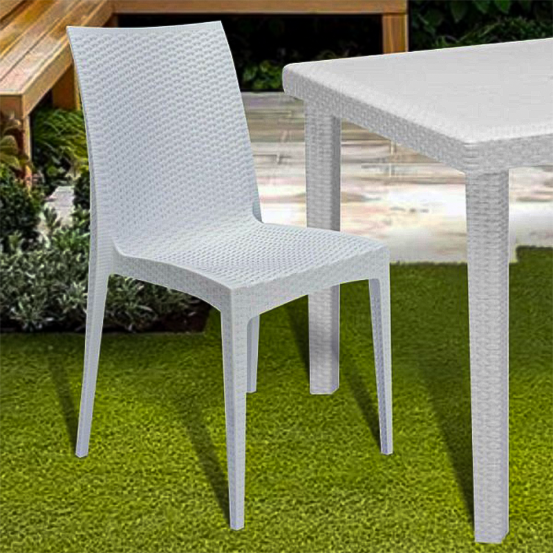 Sedia da esterno in resina rattan poltrona con braccioli per giardino e veranda
