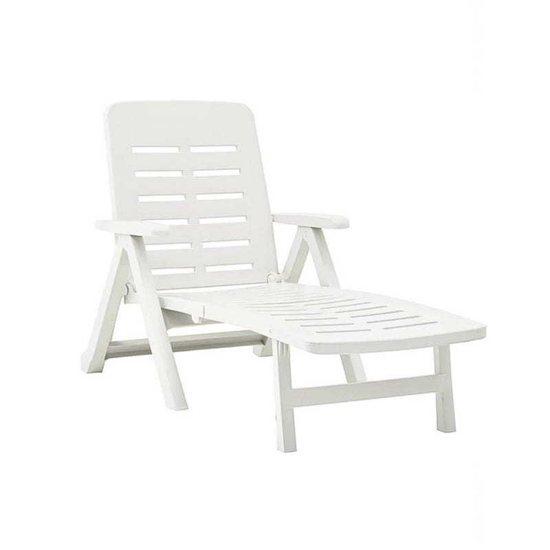 Lettino prendisole in resina con schienale reclinabile per piscina e giardino