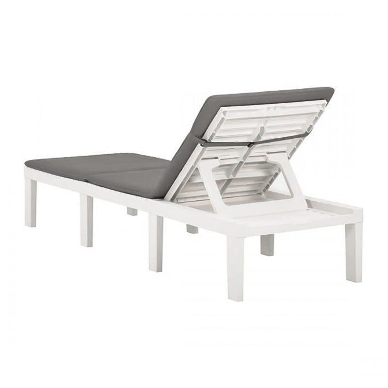 Lettino prendisole in resina con schienale reclinabile per piscina e giardino
