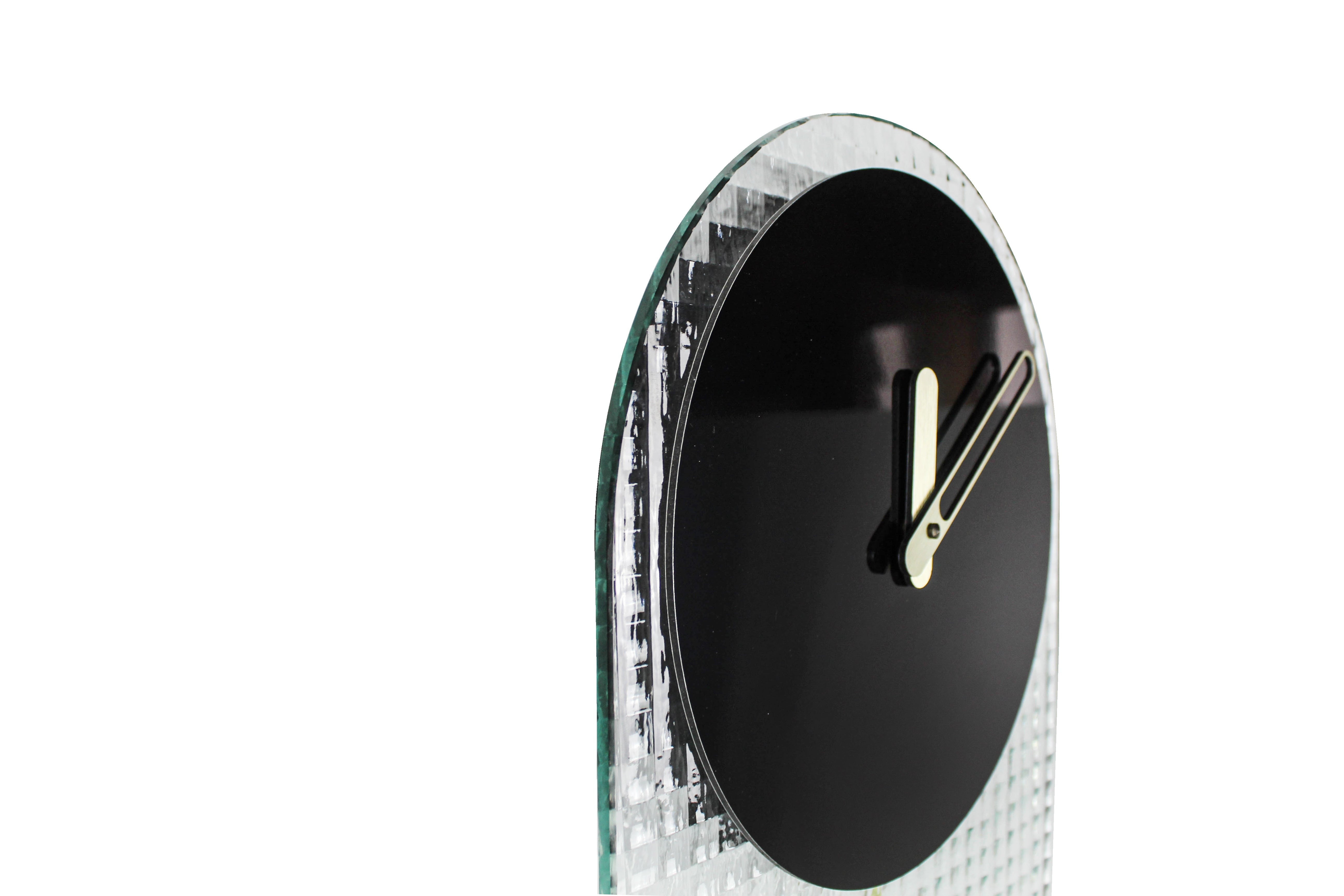 Orologio moderno a pendolo di design "Shangai" vetro quadrettato