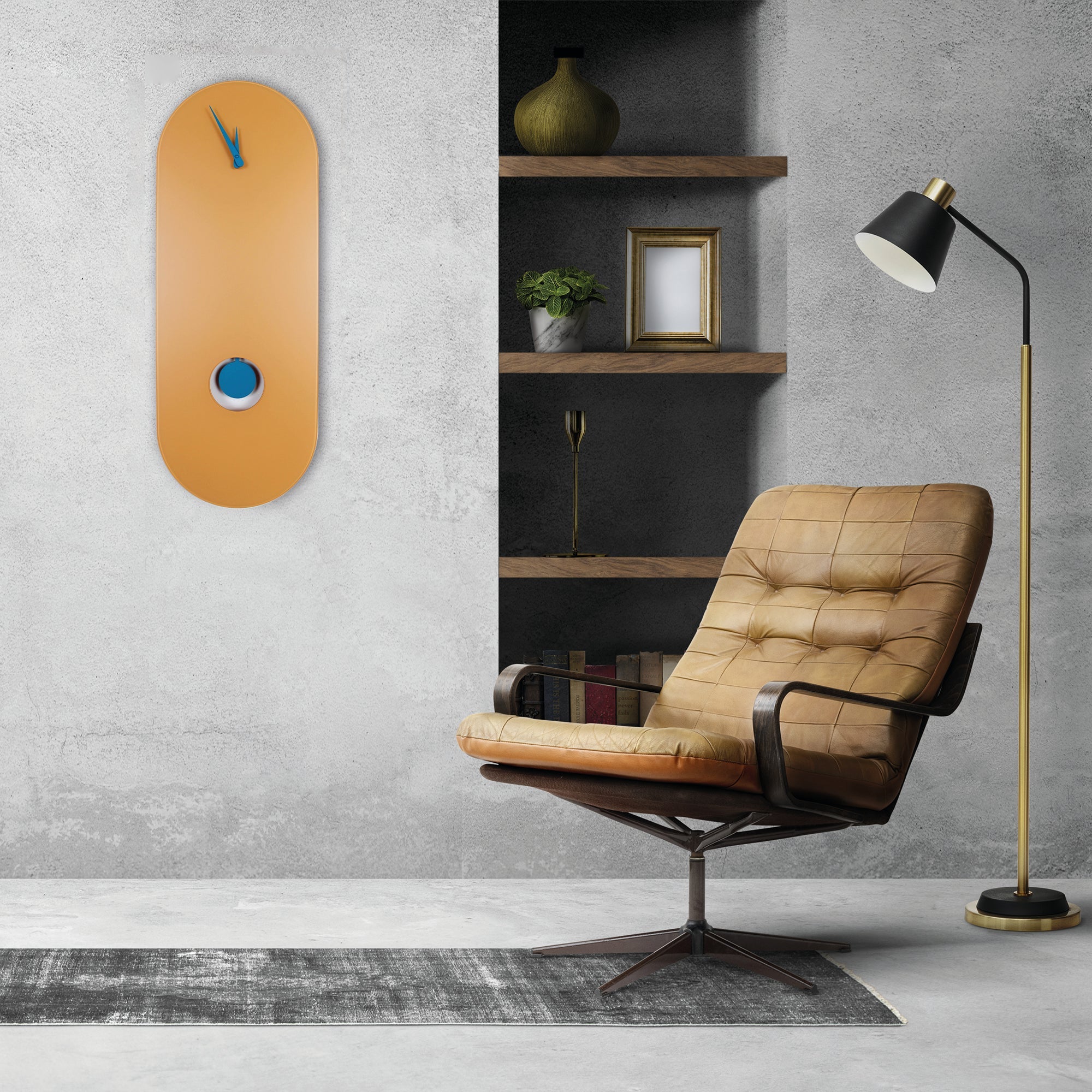 Orologio a pendolo di design "Marrakech" in vetro satinato