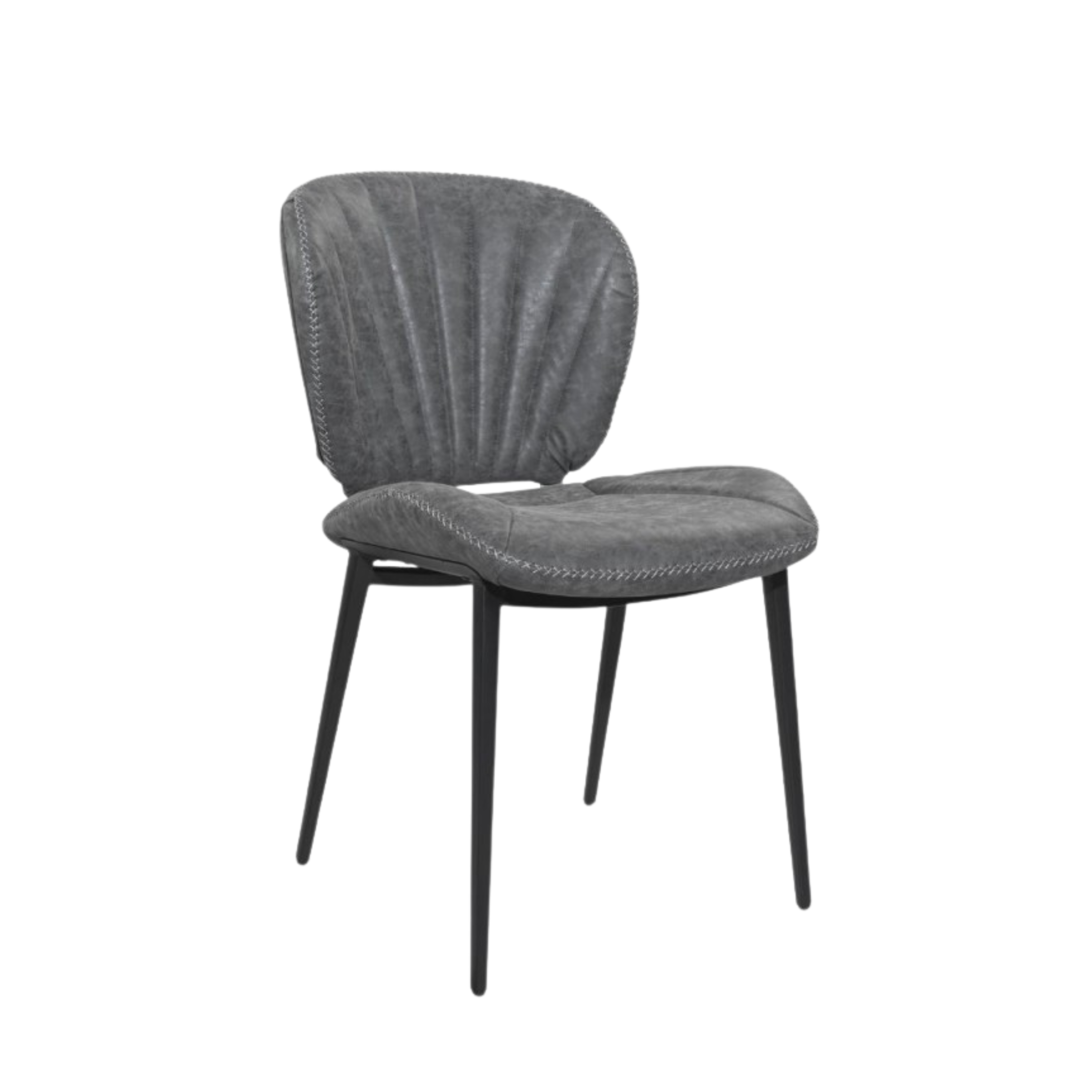 Set di sedie da pranzo "Elice" imbottite in ecopelle con gambe in metallo nere cm 47,5x65,5 85h