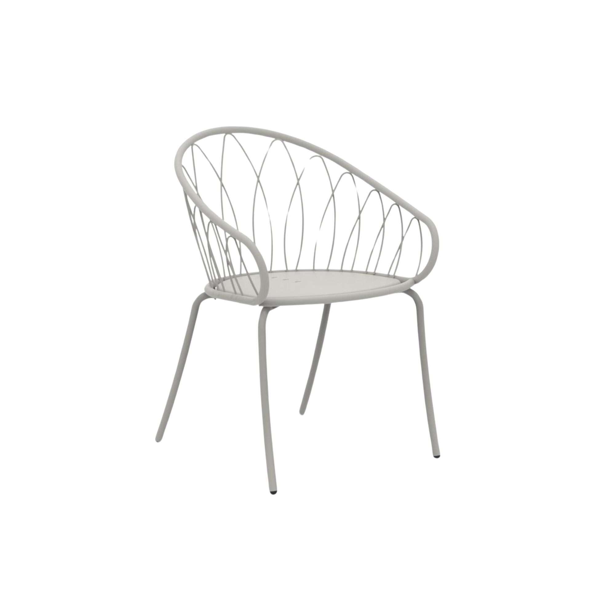 Set di sedie da giardino in metallo verniciato "Flora" impilabili cm 59x56 81h