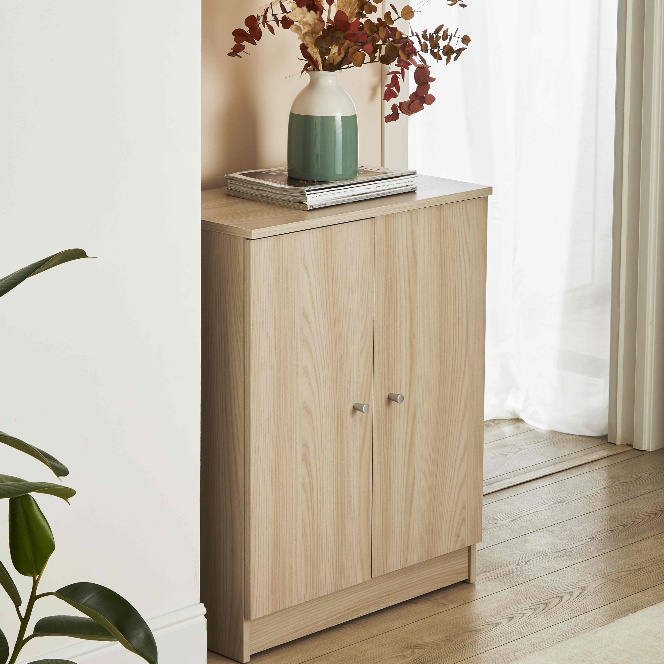 Mobile 2 ante in legno "Esme" moderno da ingresso cm 62x34 80h