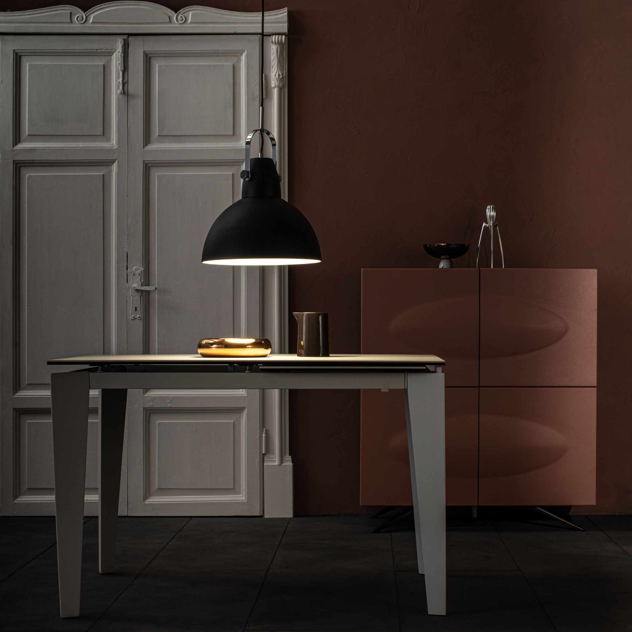 Lampada a sospensione in metallo verniciato "Cage" cavo regolabile cm 38x38 33h