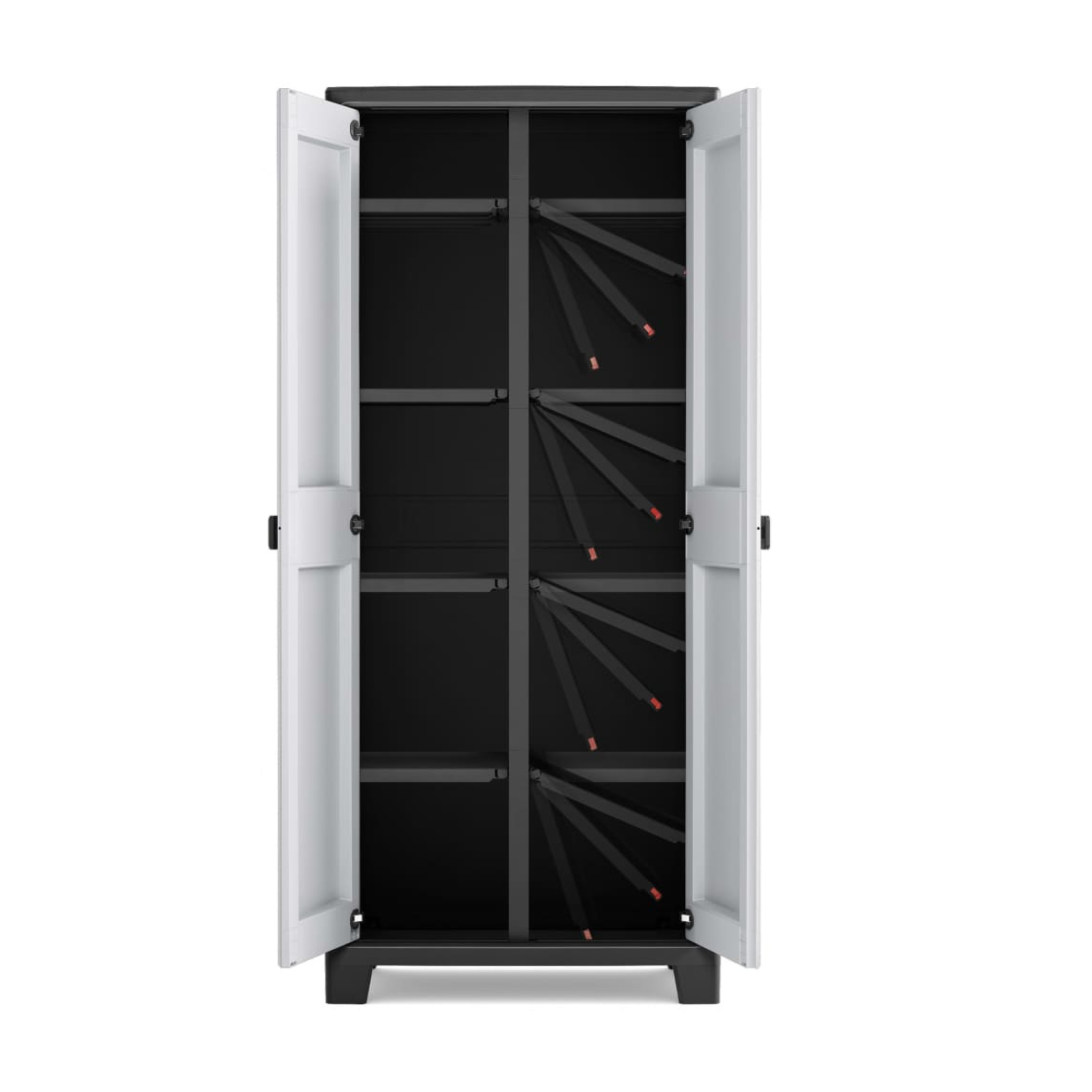 Armadio XL in resina da giardino "Hitan" con ripiani interni e piedini rialzati