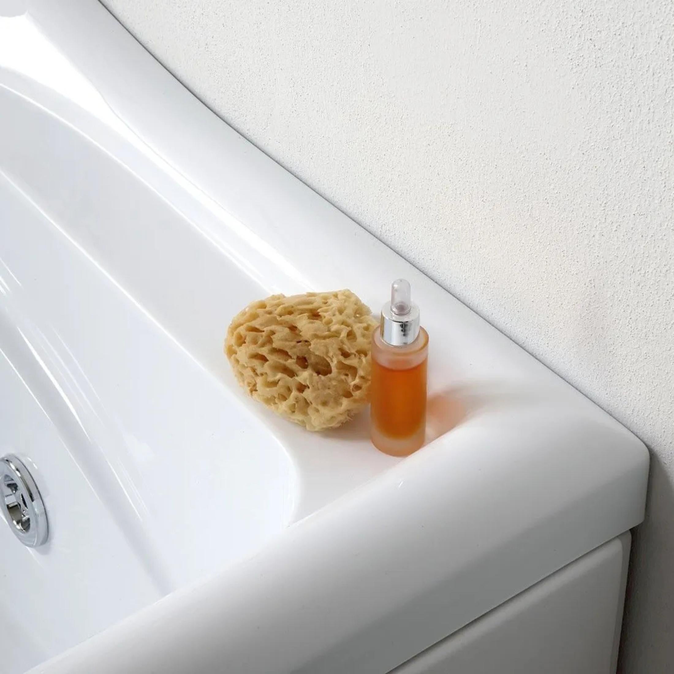 Vasca da bagno angolare con idromassaggio "Doris" in acrilico bianco cm 170x78 65h