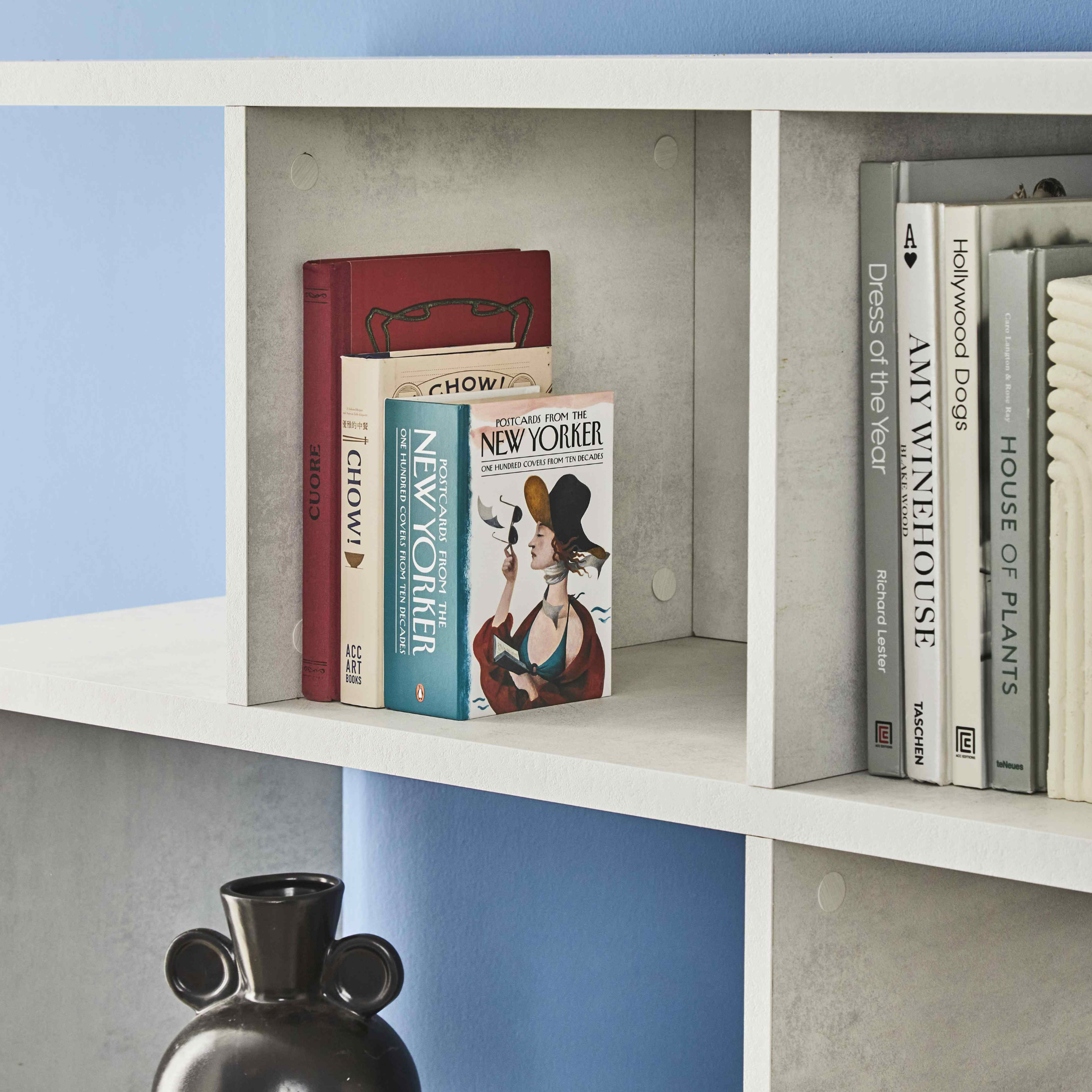 Libreria divisoria modulare "Riflessioni" in legno 4 piani moderna cm 150x38 144h