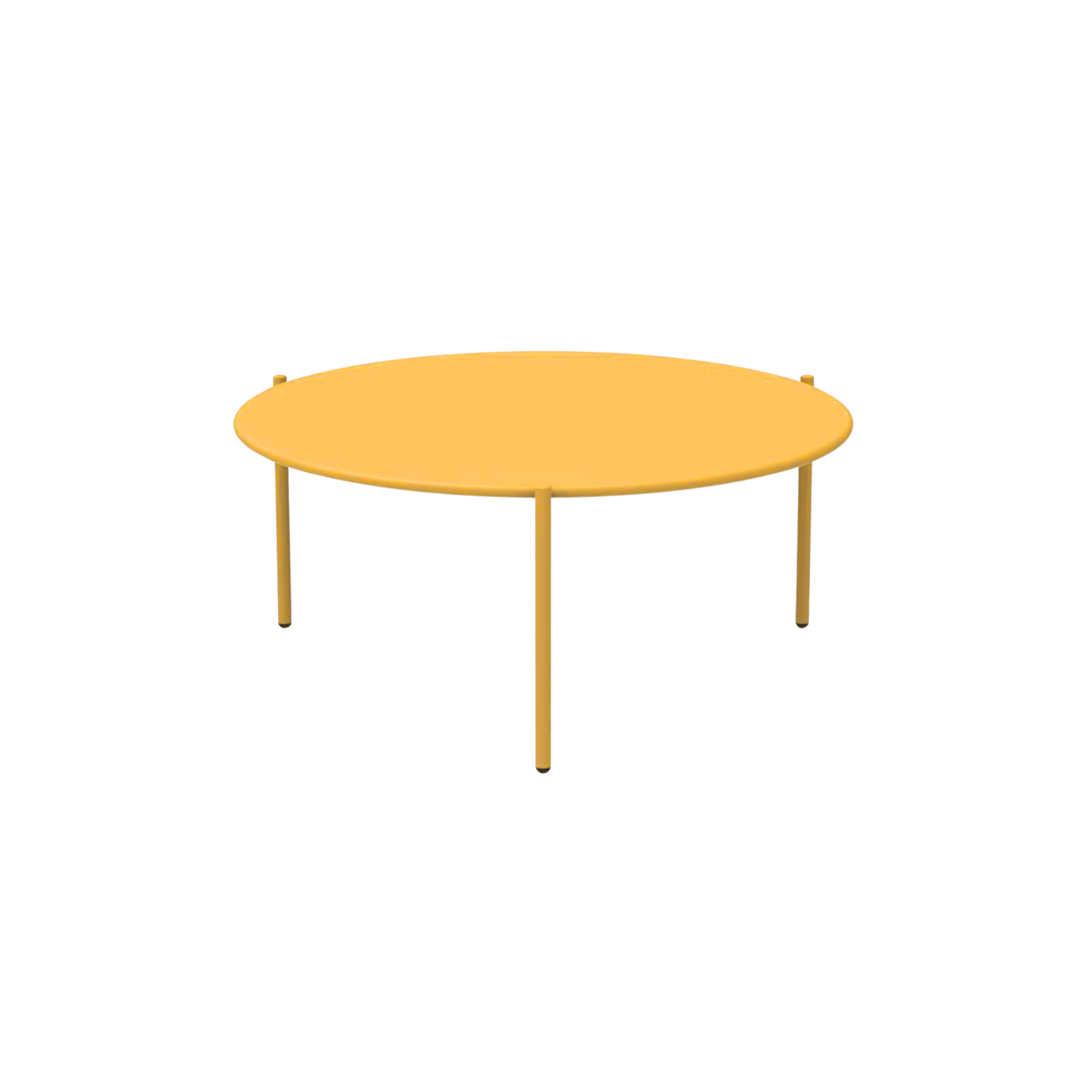 Tavolo basso da caffè tondo in metallo "Aria2" tavolino per giardino impilabile cm 90x90 40h