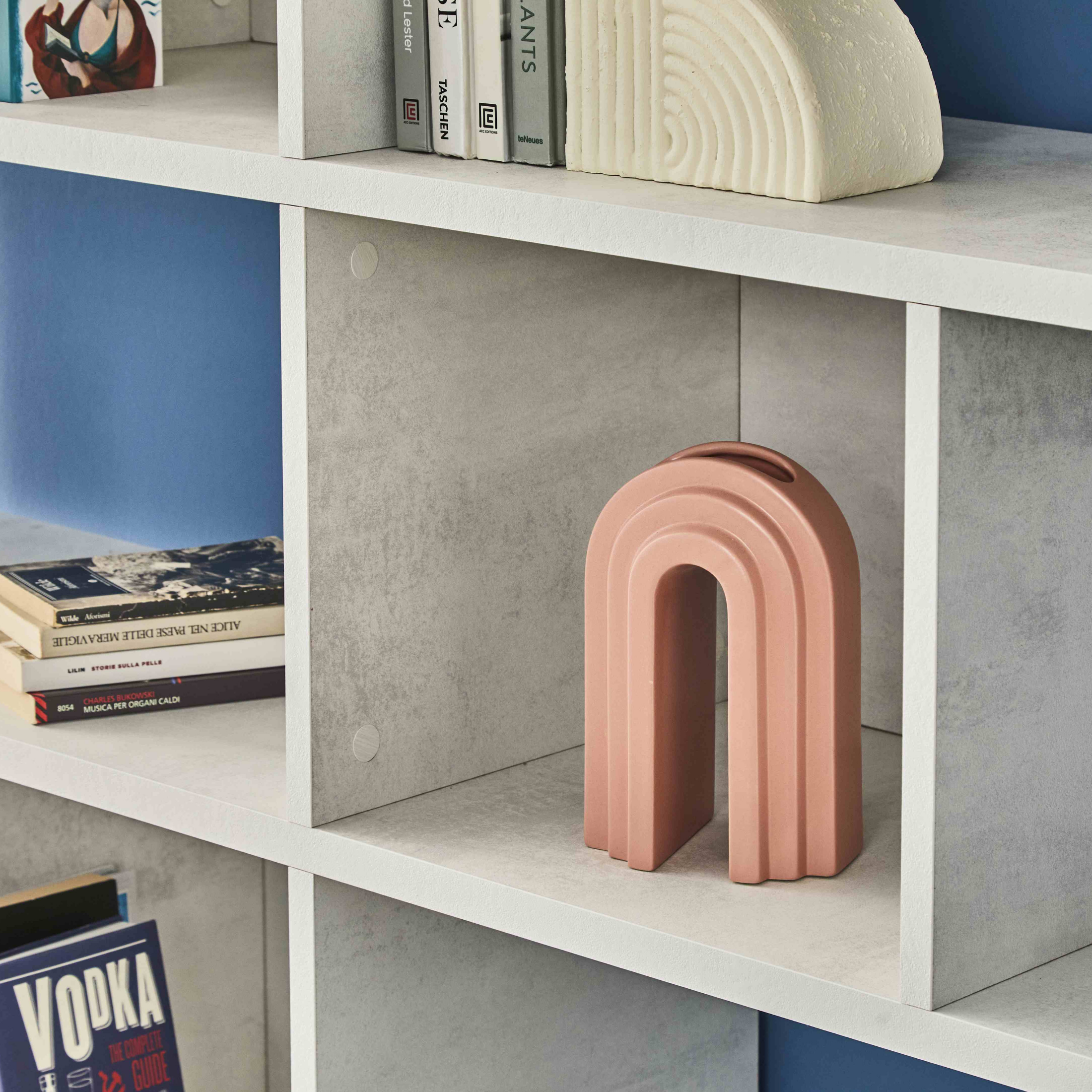 Libreria divisoria modulare "Riflessioni" in legno 4 piani moderna cm 150x38 144h