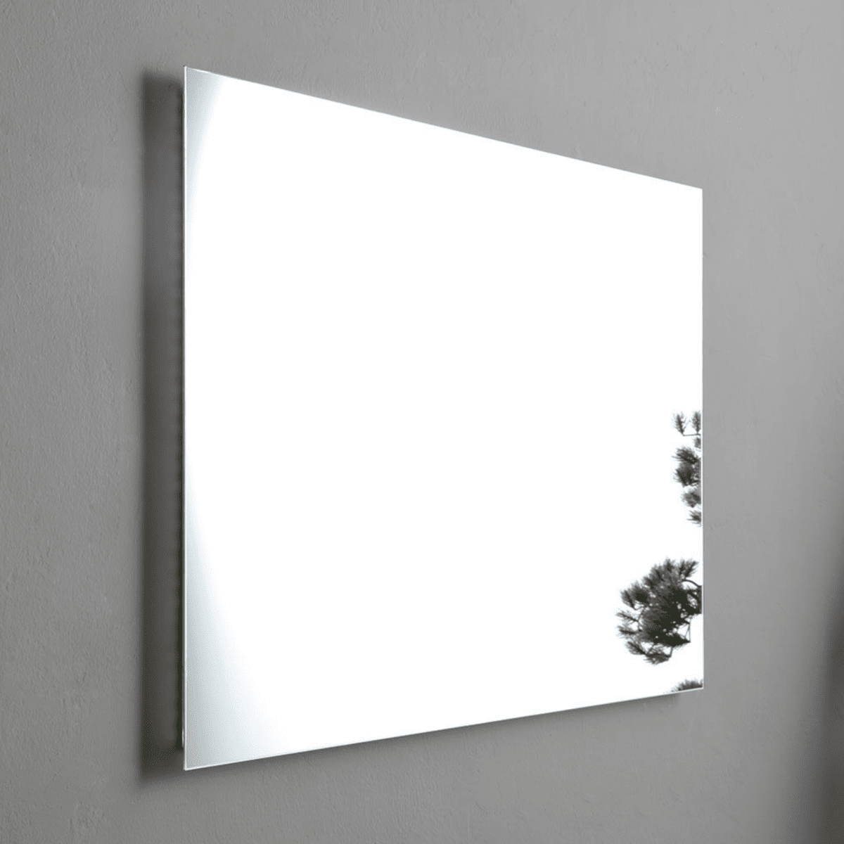 Mobile bagno a terra "Cartagena white" con specchio LED e mensola in vetro 80 cm - MondoViro