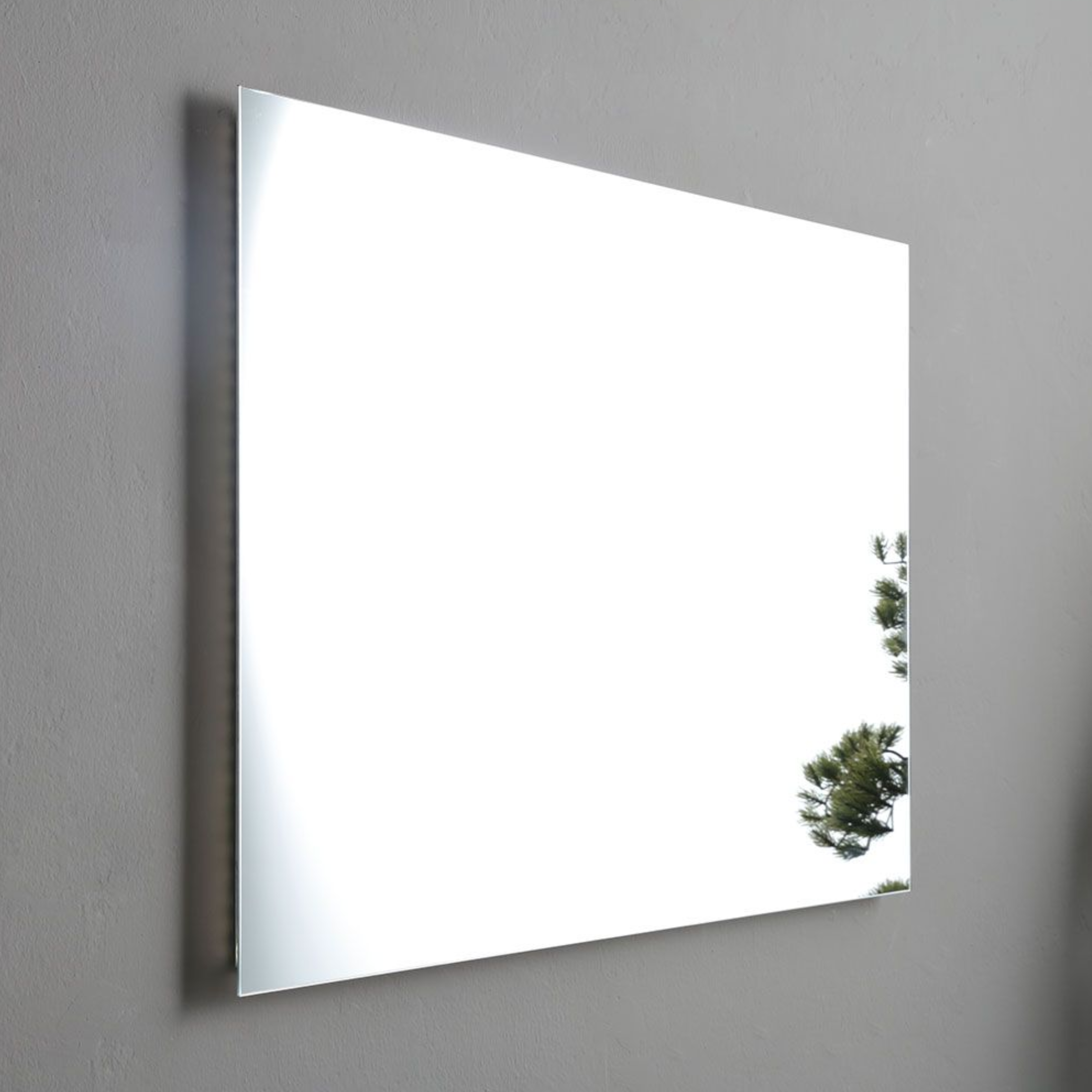 Mobile bagno a terra "Cartagena white" con specchio LED e mensola in vetro 80 cm