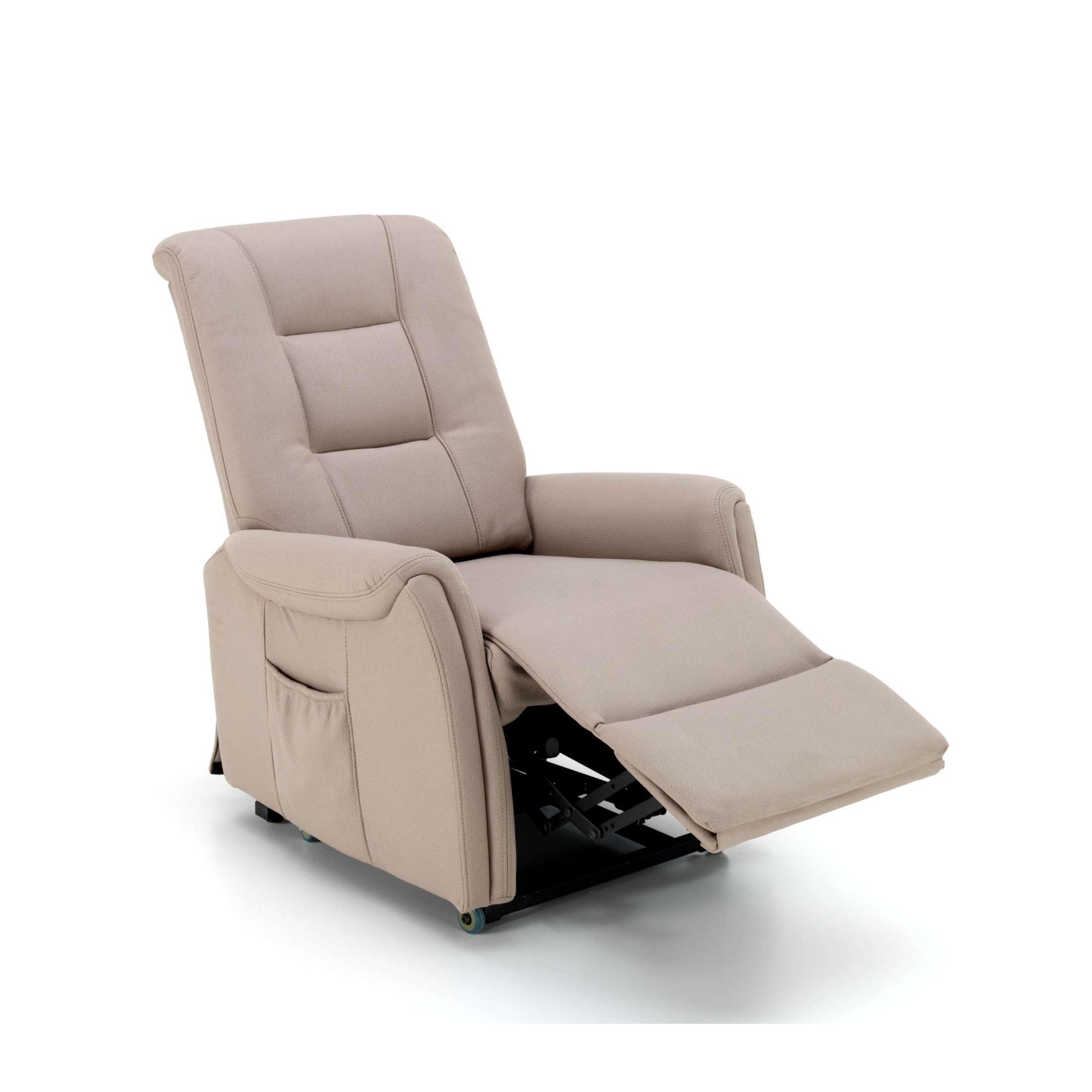Poltrona reclinabile beige "Elisa" funzione elevatore 1 motore cm 75x90 107h