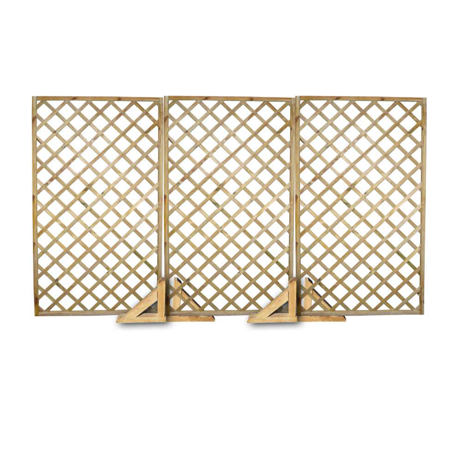 Piedino doppio per pannello grigliato o frangivento in legno impregnato cm 60x4,5 30h