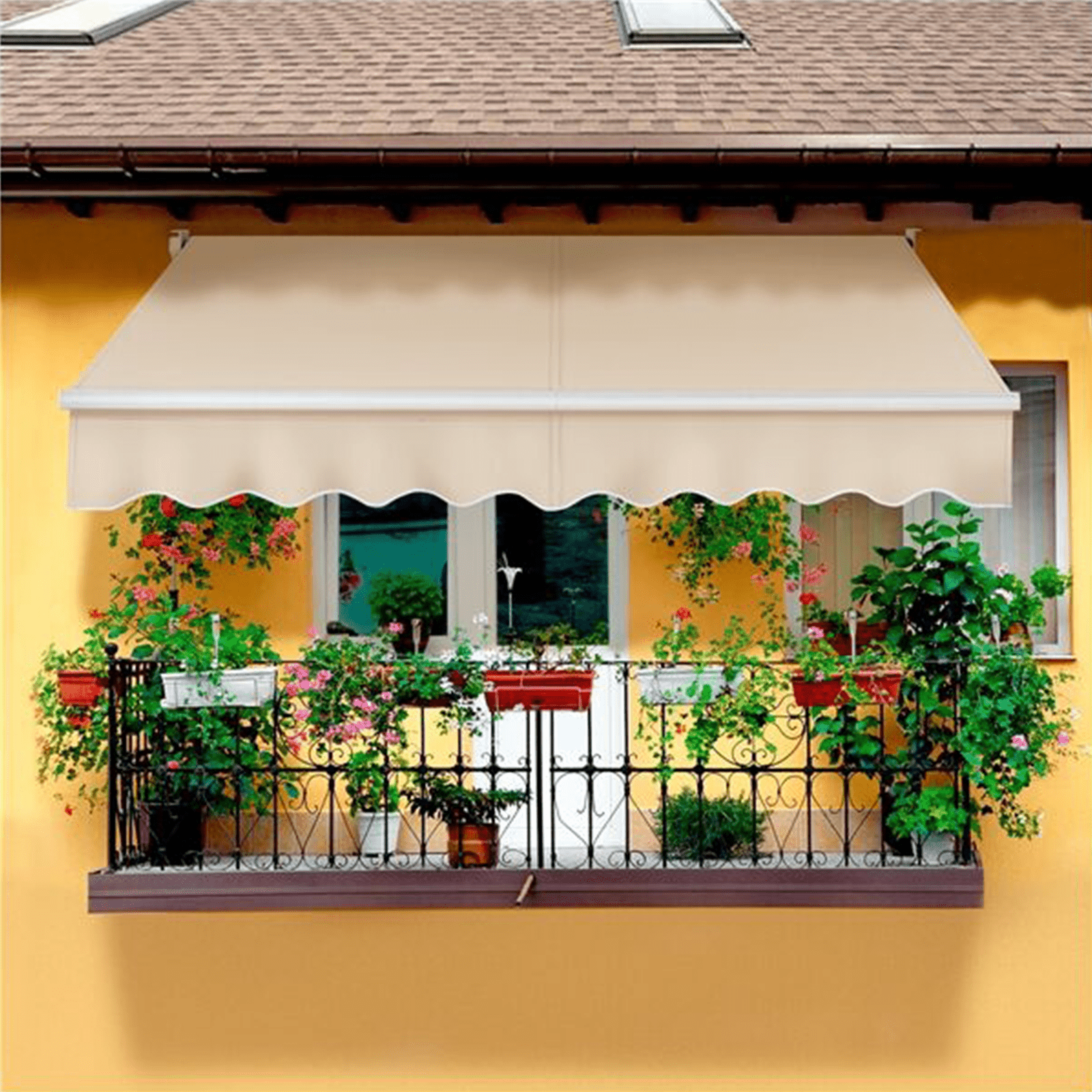 Tenda da sole con bracci estendibili da balcone cm 2,95x2 mt