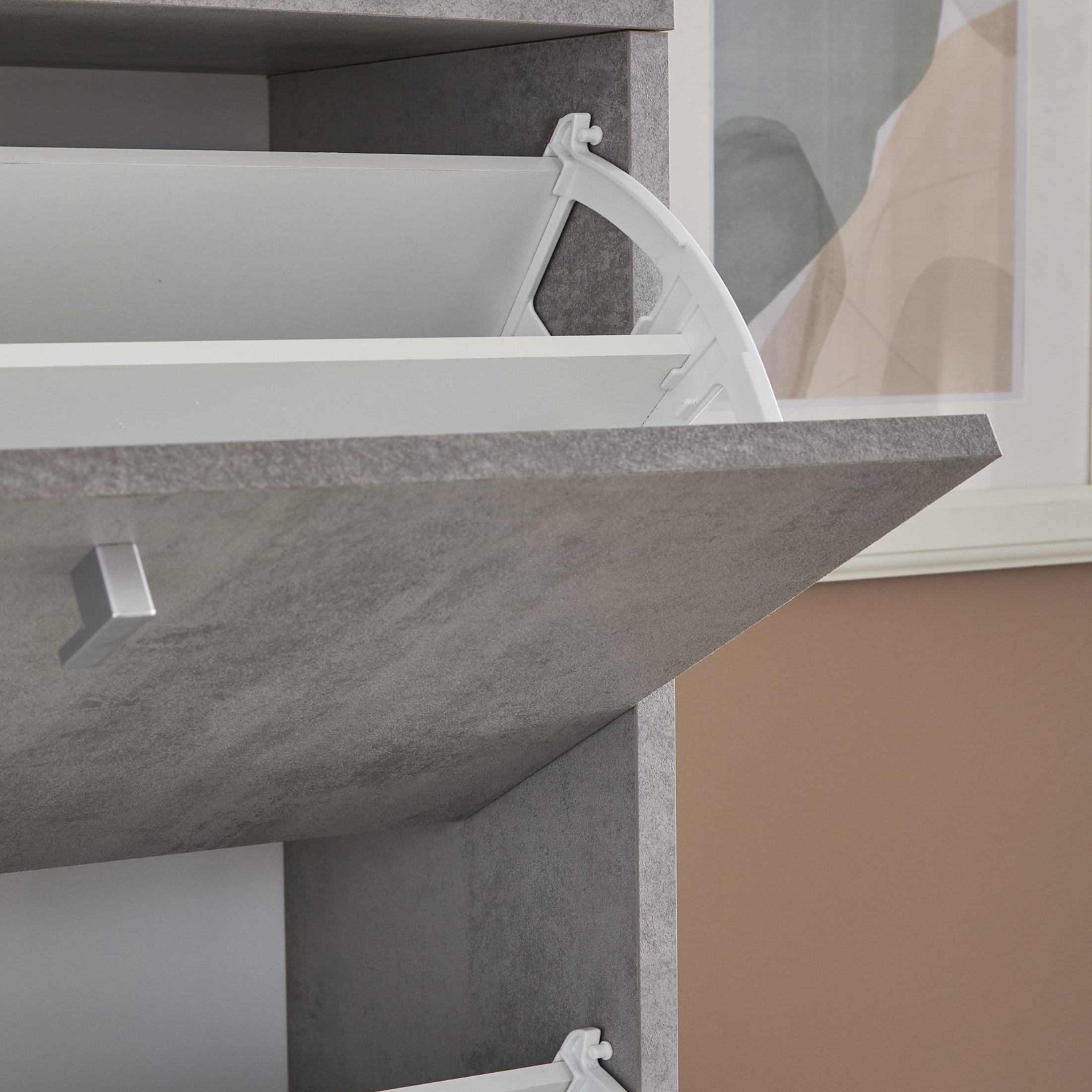 Scarpiera a 4 ante "Chloe1" mobile alto in legno cm 63x18 154h