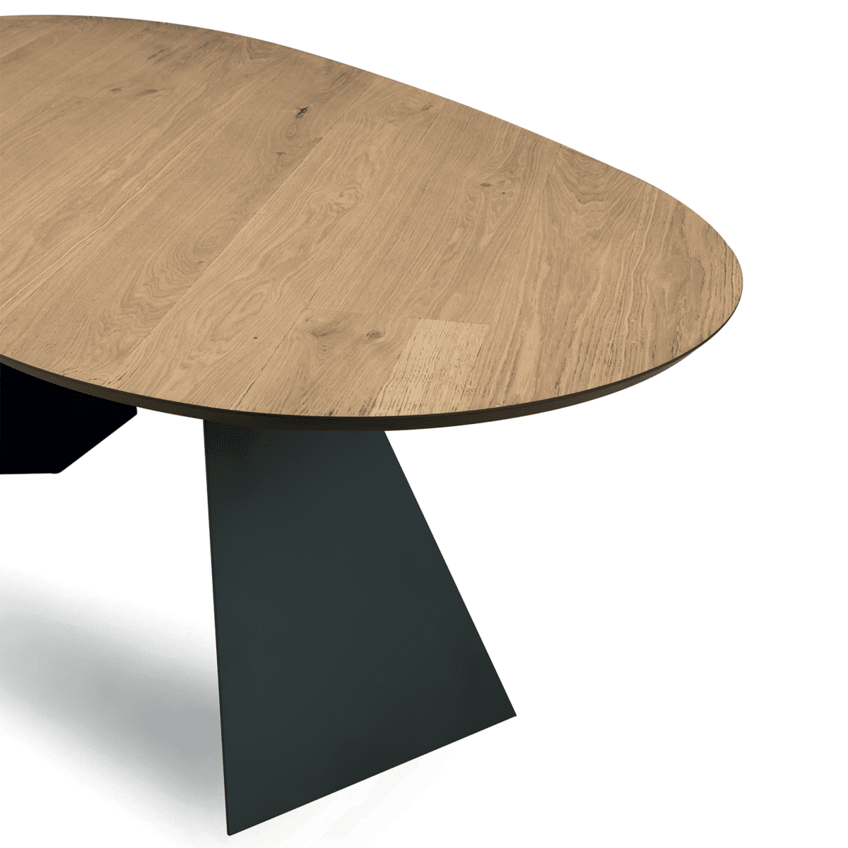 Tavolo fisso moderno da pranzo "Nargy" con base in metallo e piano in rovere cm 210x109 75h - MondoViro