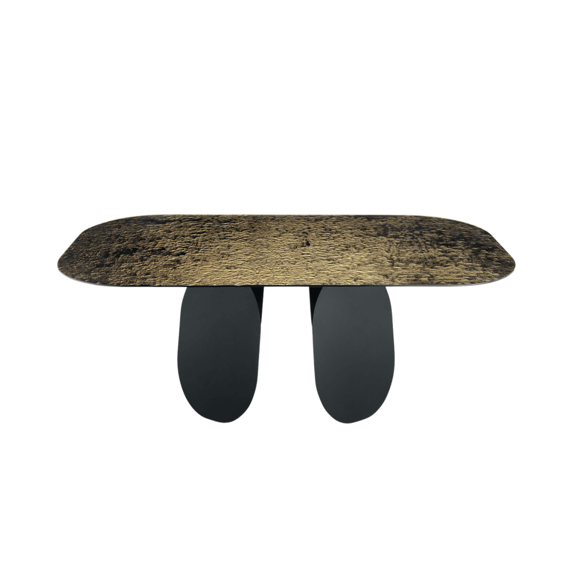 Tavolo fisso da pranzo moderno "Monroe" con piano in vetro martellato - MondoViro