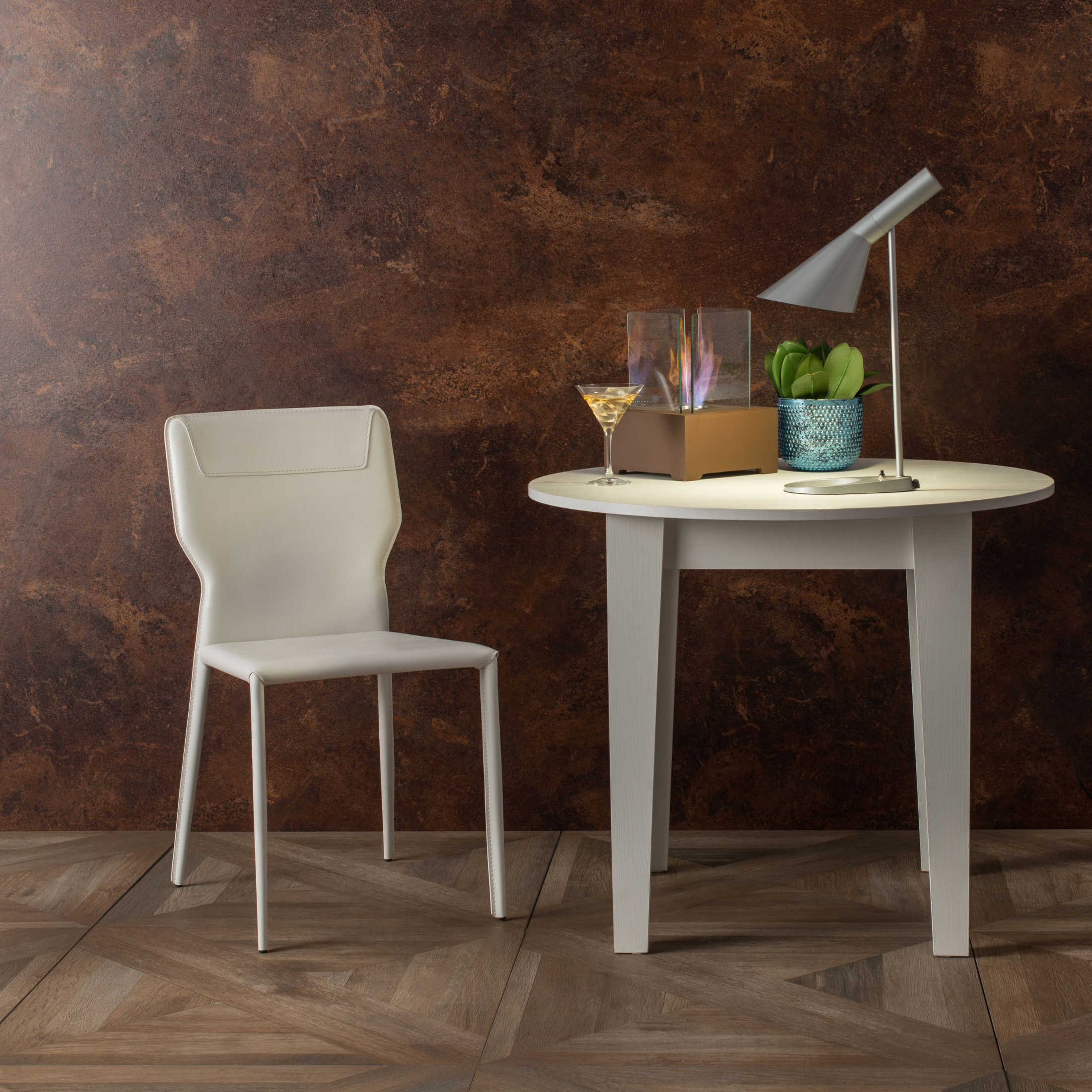 Set di sedie in similcuoio "Quito" moderne con gambe in metallo cm 44x56 86,5h