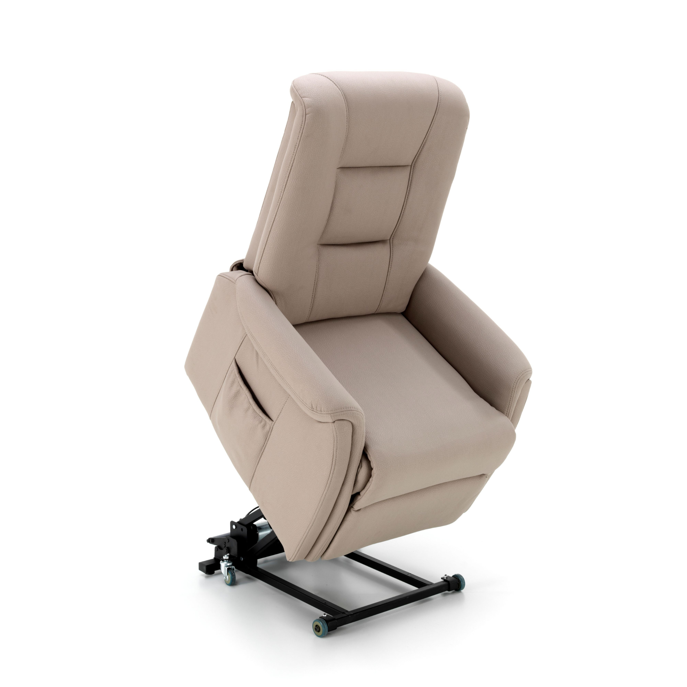 Poltrona reclinabile beige "Elisa" funzione elevatore 1 motore cm 75x90 107h