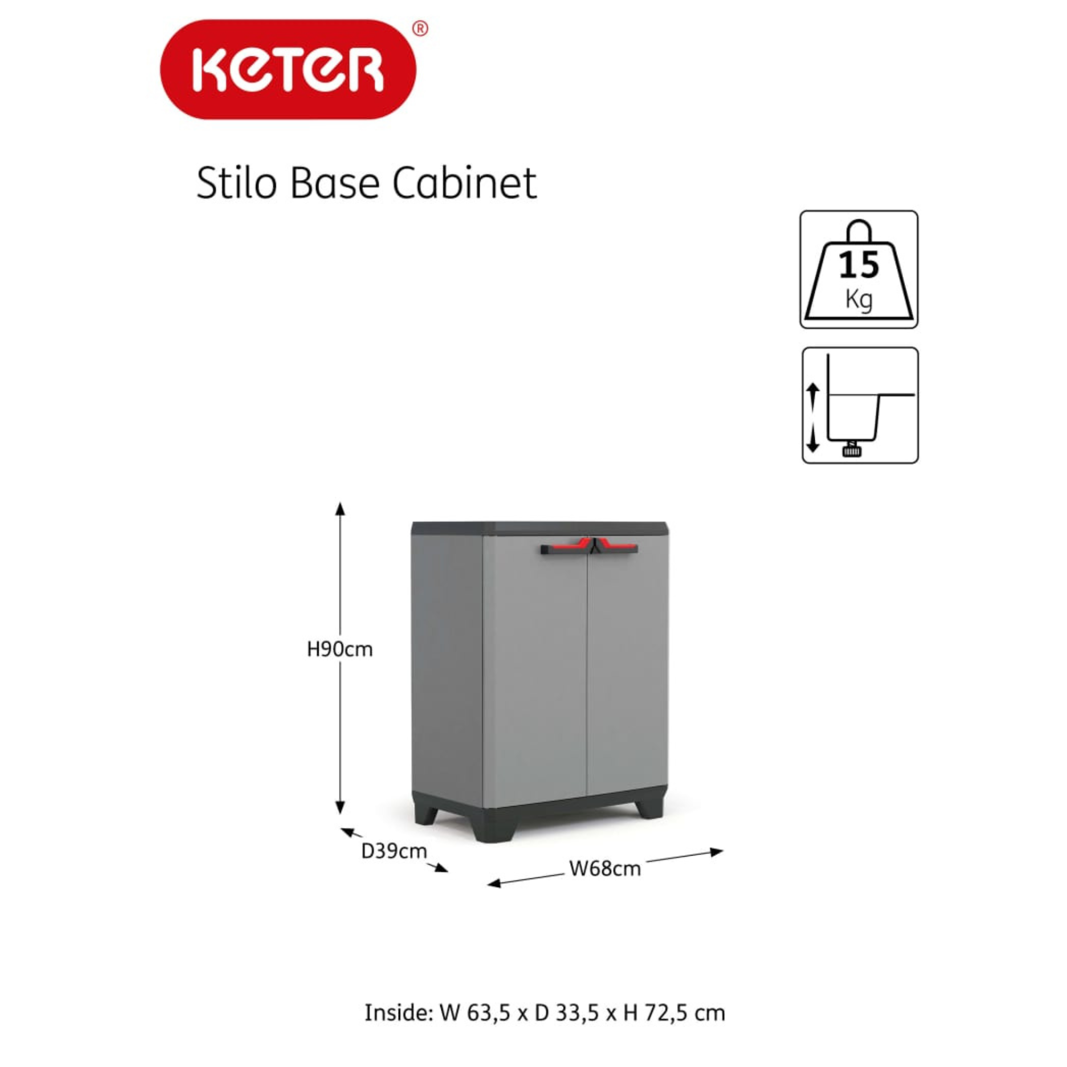 Armadio da giardino "Antonella" in plastica cm 68x39