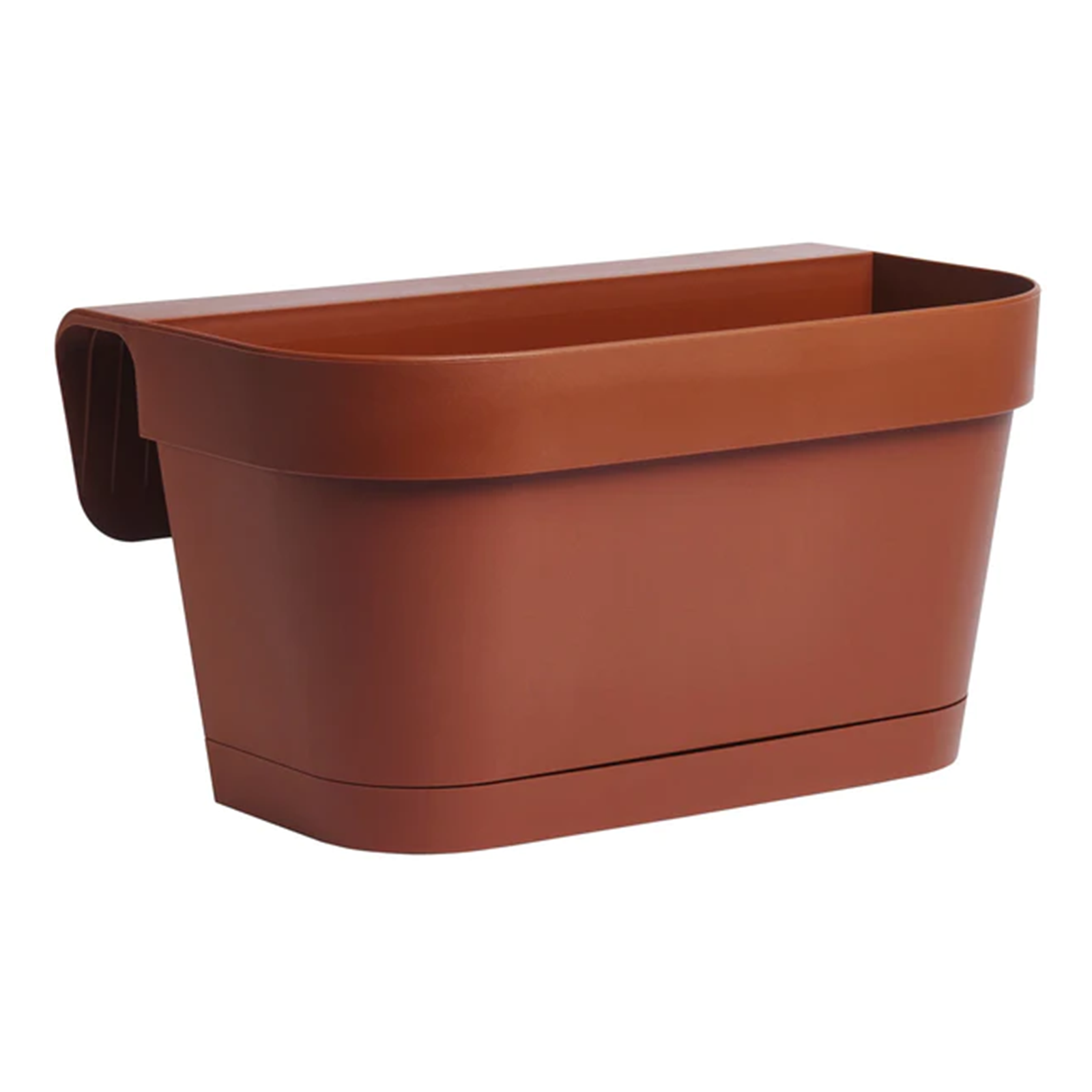 Vaso a balconiere in resina B-Smart per esterno con sottovaso